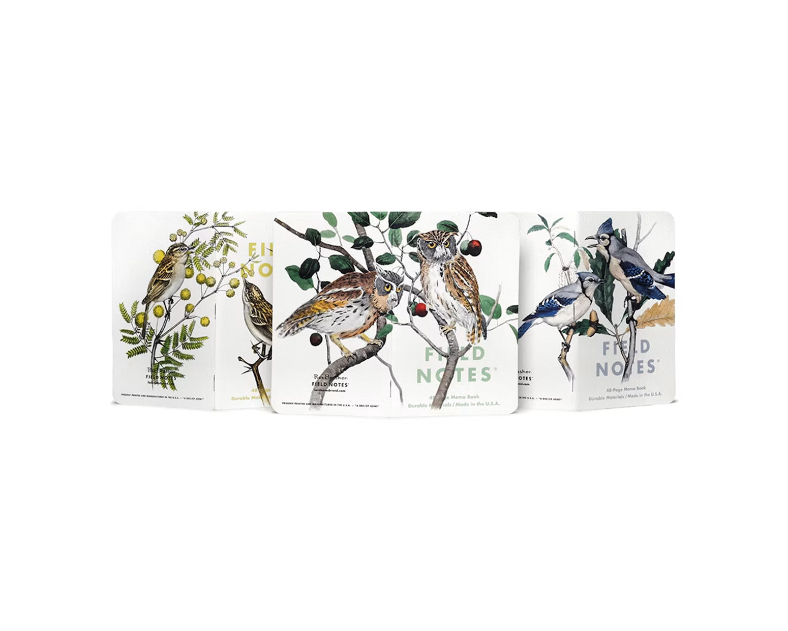 Field Notes Birds & Trees of North America Series A: Screech Owl, Blue Jay, Brewer Sparrow - 3 Pack