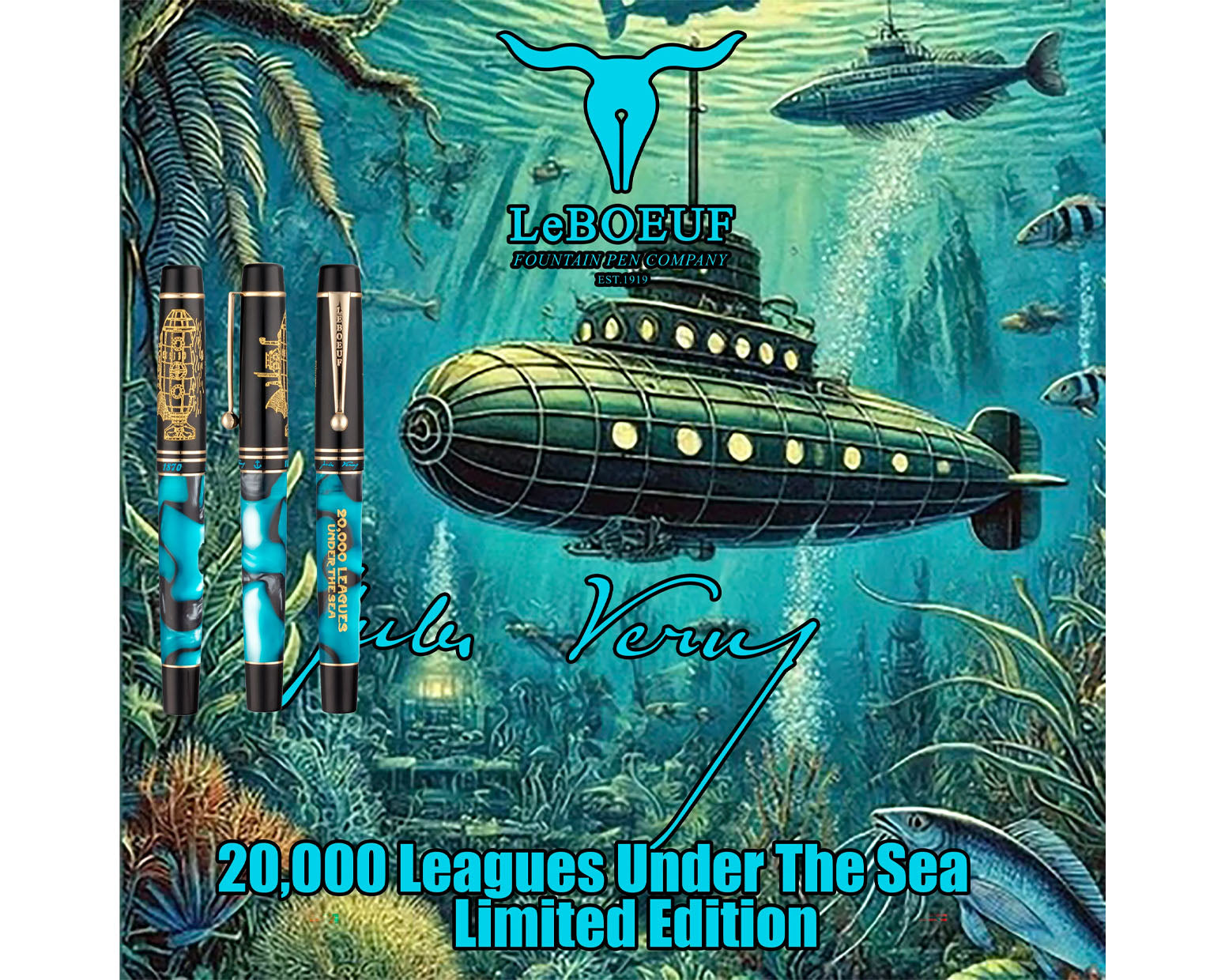 LeBoeuf Jules Verne's 20,000 Under The Sea LE Fountain Pen