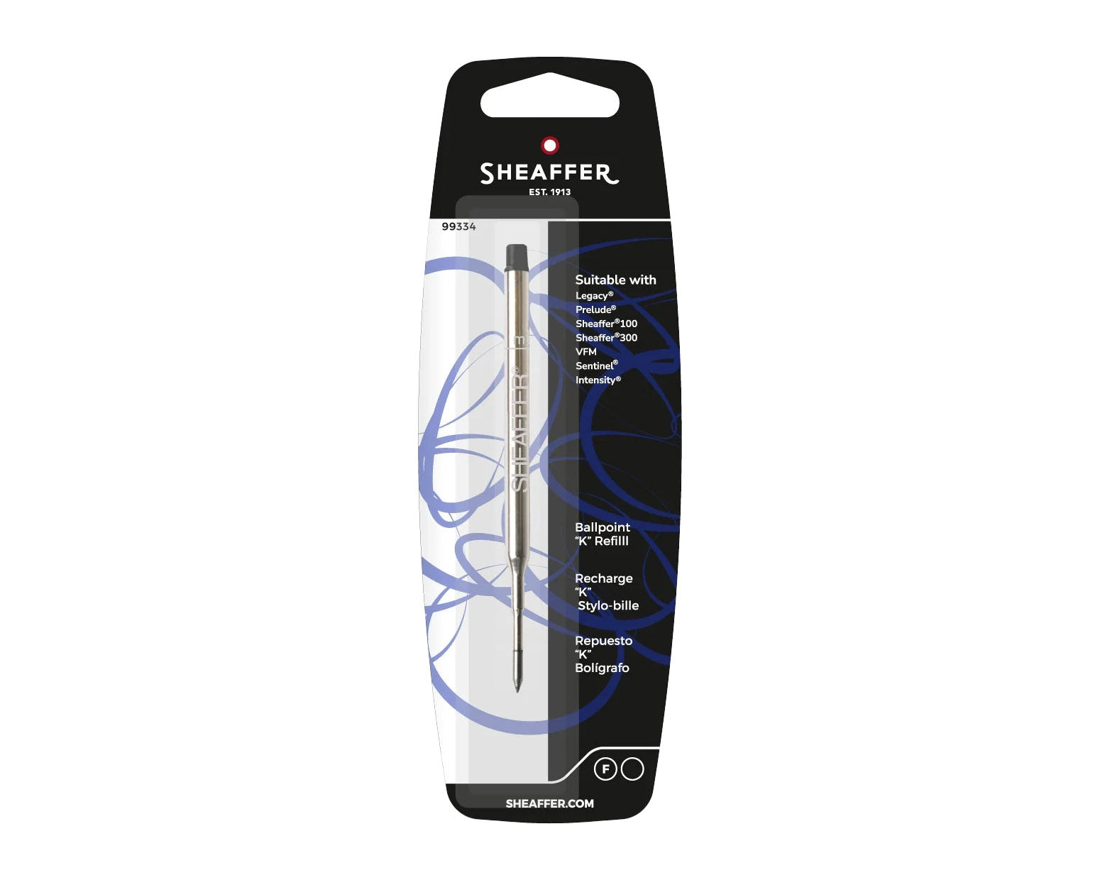 Sheaffer Ballpoint Pen Refill "K" Style - Black - Fine