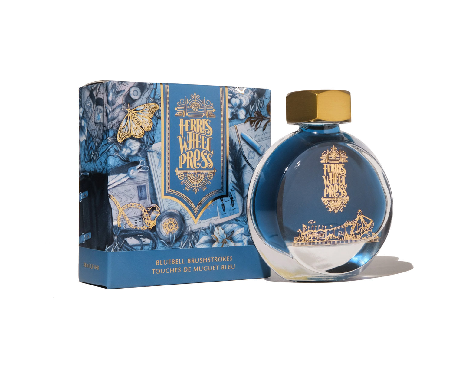 Ferris Wheel Press 38ml Bottled Ink - Bluebell Brushstrokes