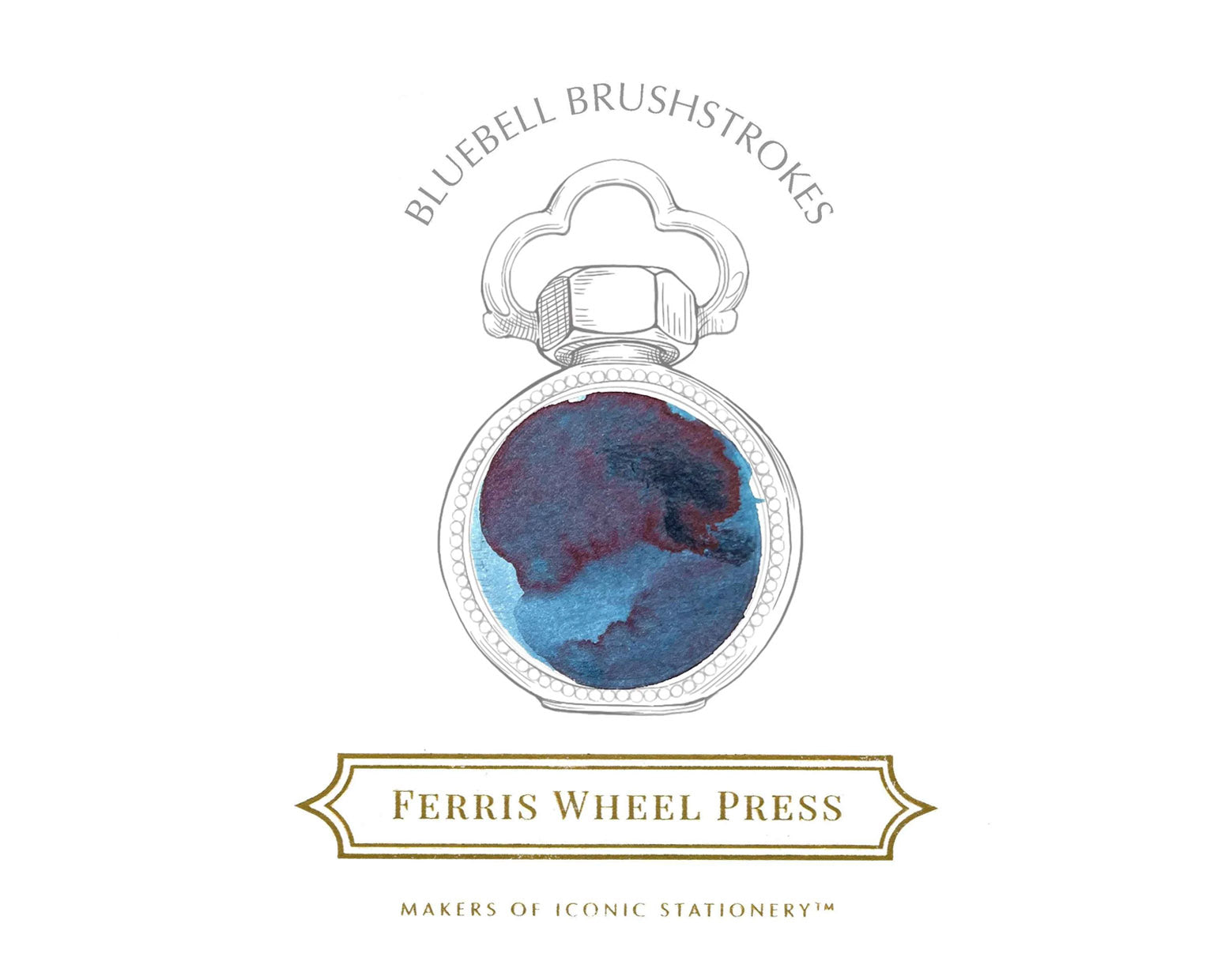 Ferris Wheel Press 38ml Bottled Ink - Bluebell Brushstrokes