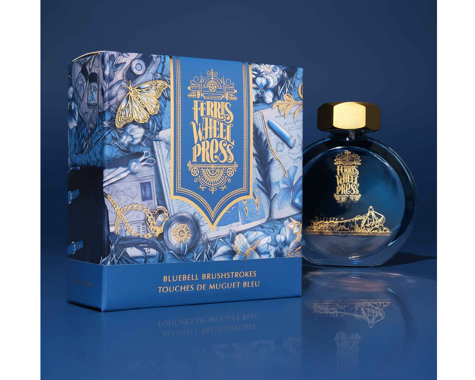 Ferris Wheel Press 38ml Bottled Ink - Bluebell Brushstrokes