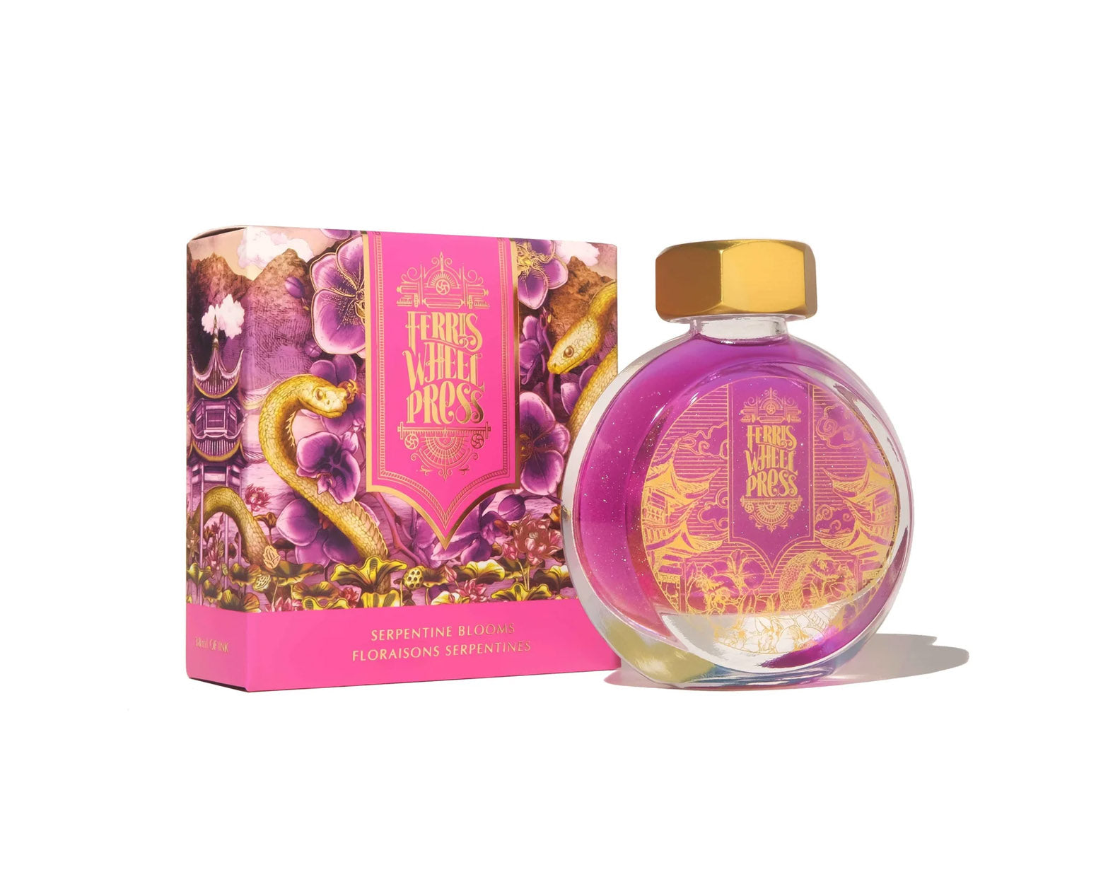 Ferris Wheel Press 38ml Bottled Ink - Serpentine Blooms/Pink