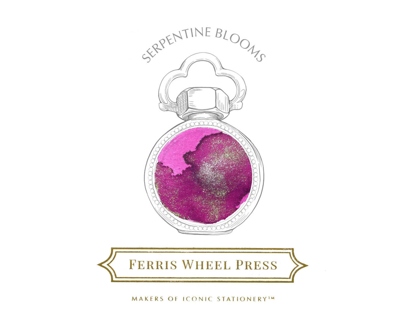 Ferris Wheel Press 38ml Bottled Ink - Serpentine Blooms/Pink