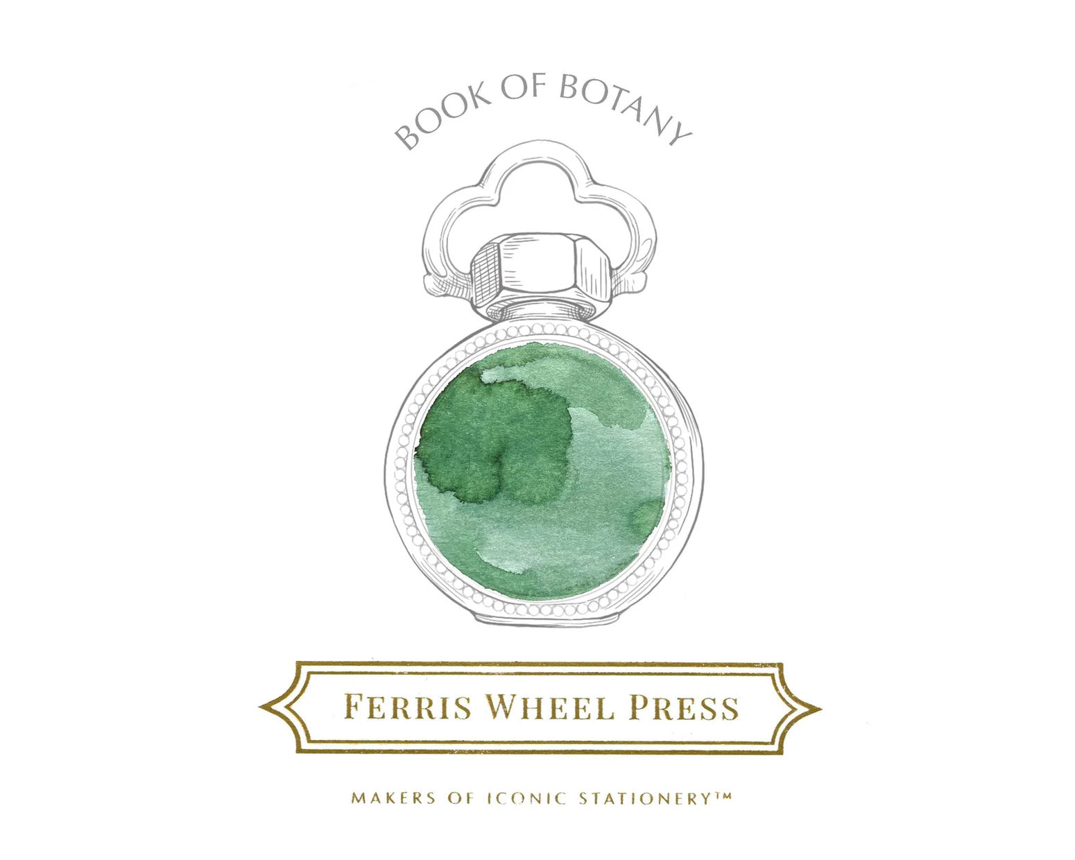 Ferris Wheel Press 38ml Bottled Ink - Book of Botany/Green