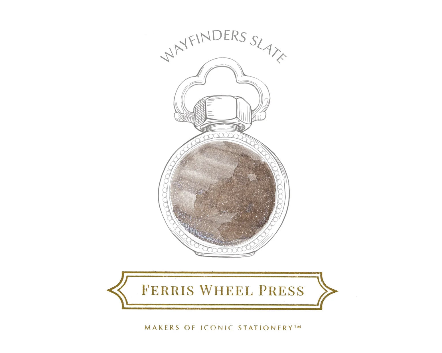 Ferris Wheel Press 38ml Bottled Ink - Wayfinders Slate/Brown