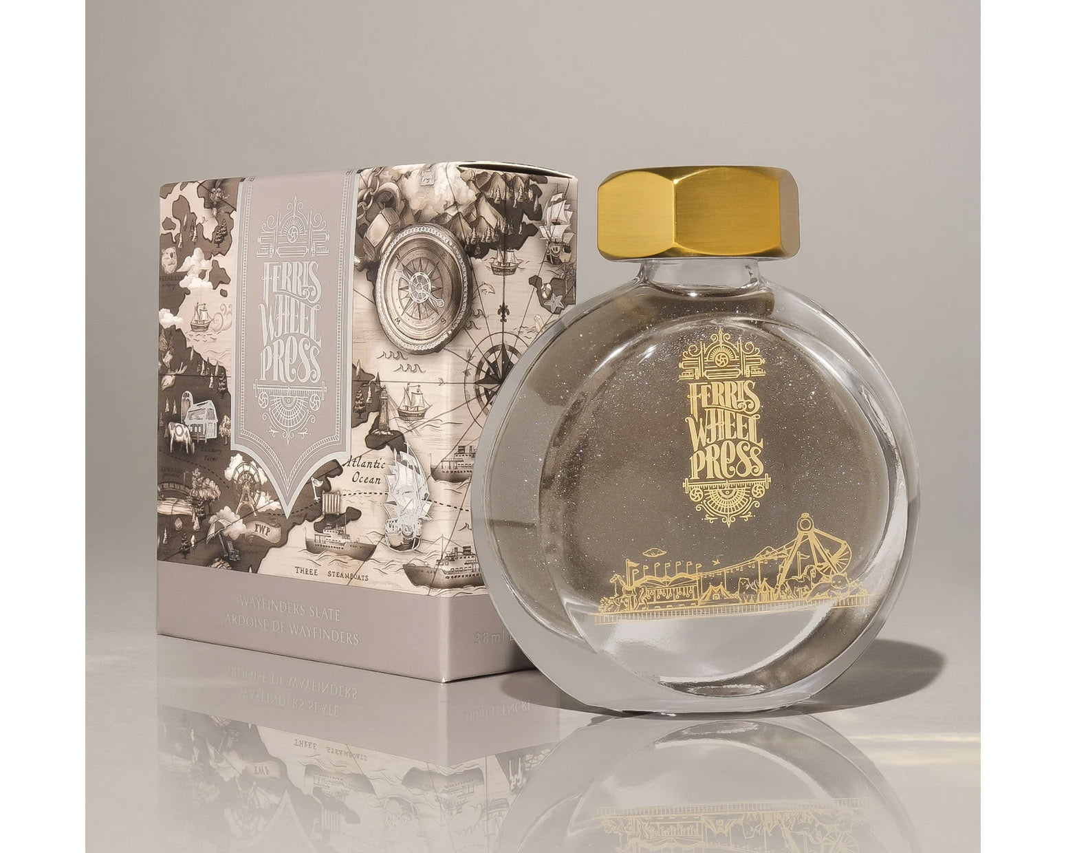 Ferris Wheel Press 38ml Bottled Ink - Wayfinders Slate/Brown