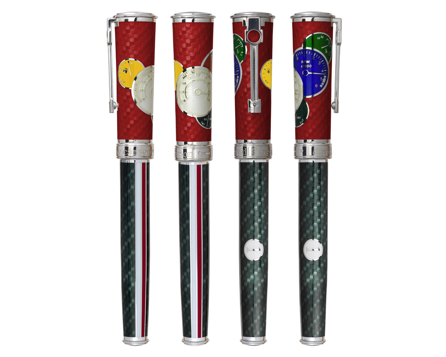 David Oscarson Take it to the Limit Rollerball Pen - Fire Red and Carbon Black