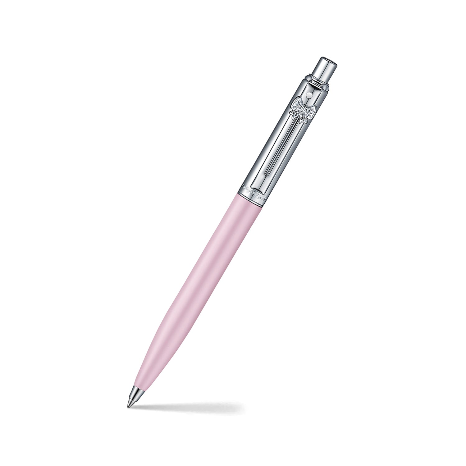 Sheaffer Emily in Paris Sentinel Pink Matte Ballpoint Pen with Chrome Trim & Full-Grain Leather Credit Card Holder Gift Set