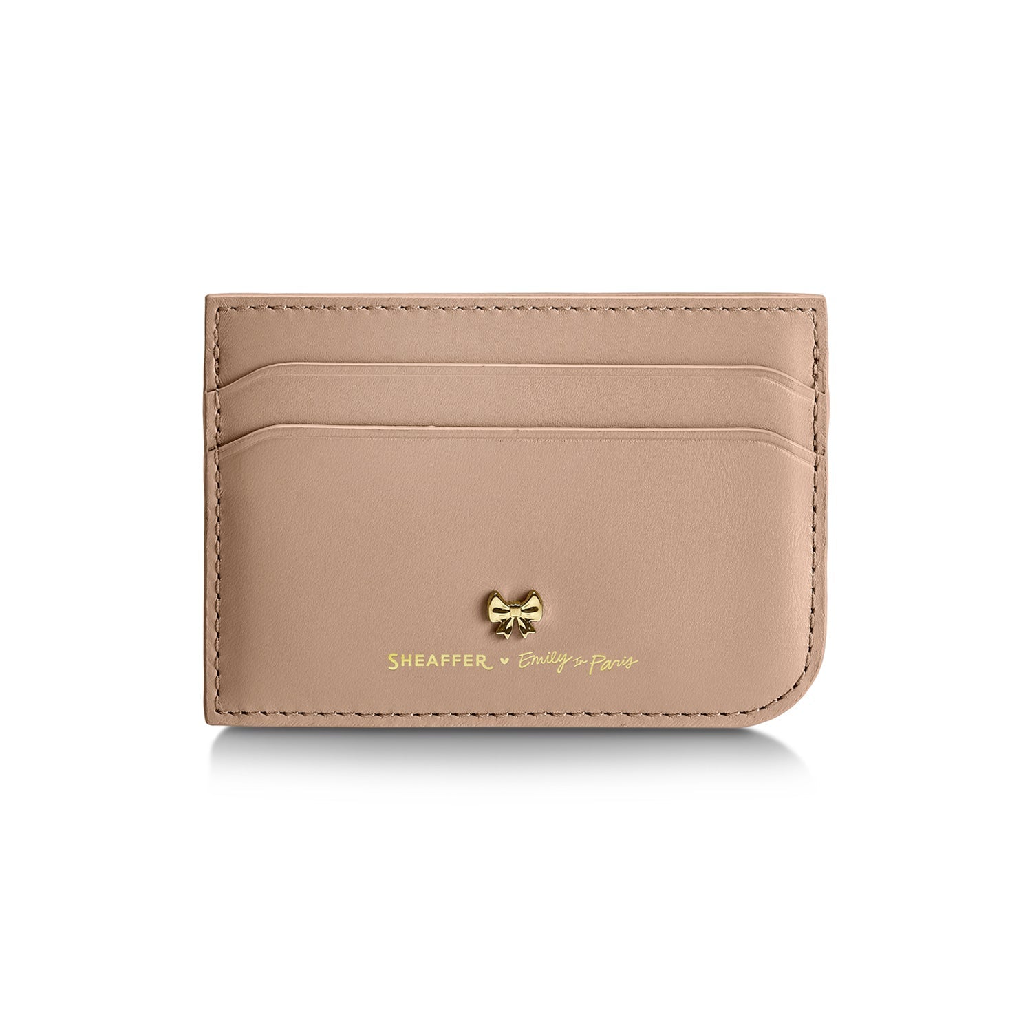 Sheaffer 100 Emily in Paris Champagne Gold Ballpoint Pen & Full-Grain Credit Card Holder Gift Set