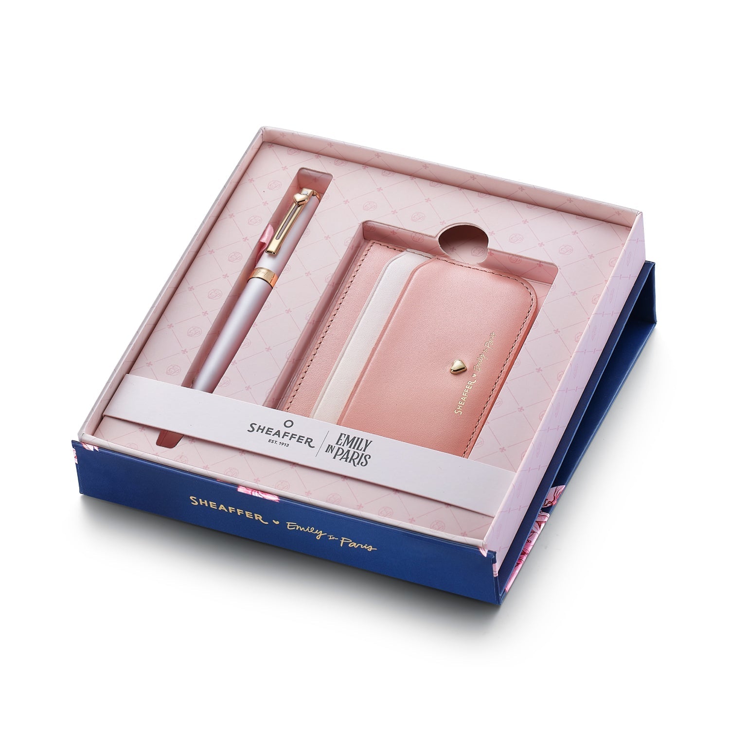 Sheaffer Emily in Paris Prelude Mini Pastel Pink Ballpoint Pen & Full-Grain Leather Credit Card Holder Gift Set