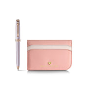 Sheaffer Emily in Paris Prelude Mini Pastel Pink Ballpoint Pen & Full-Grain Leather Credit Card Holder Gift Set