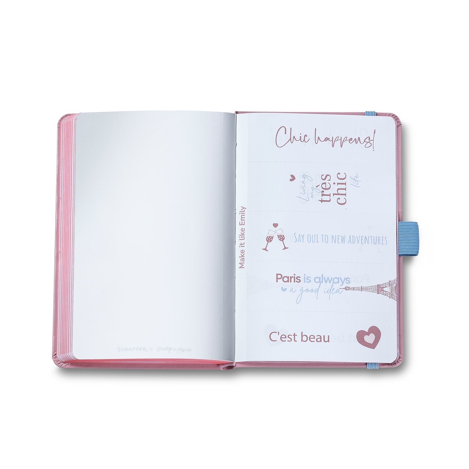 Sheaffer Emily in Paris Prelude Mini Pastel Pink Ballpoint Pen & Hardbound Small Notebook Gift Set