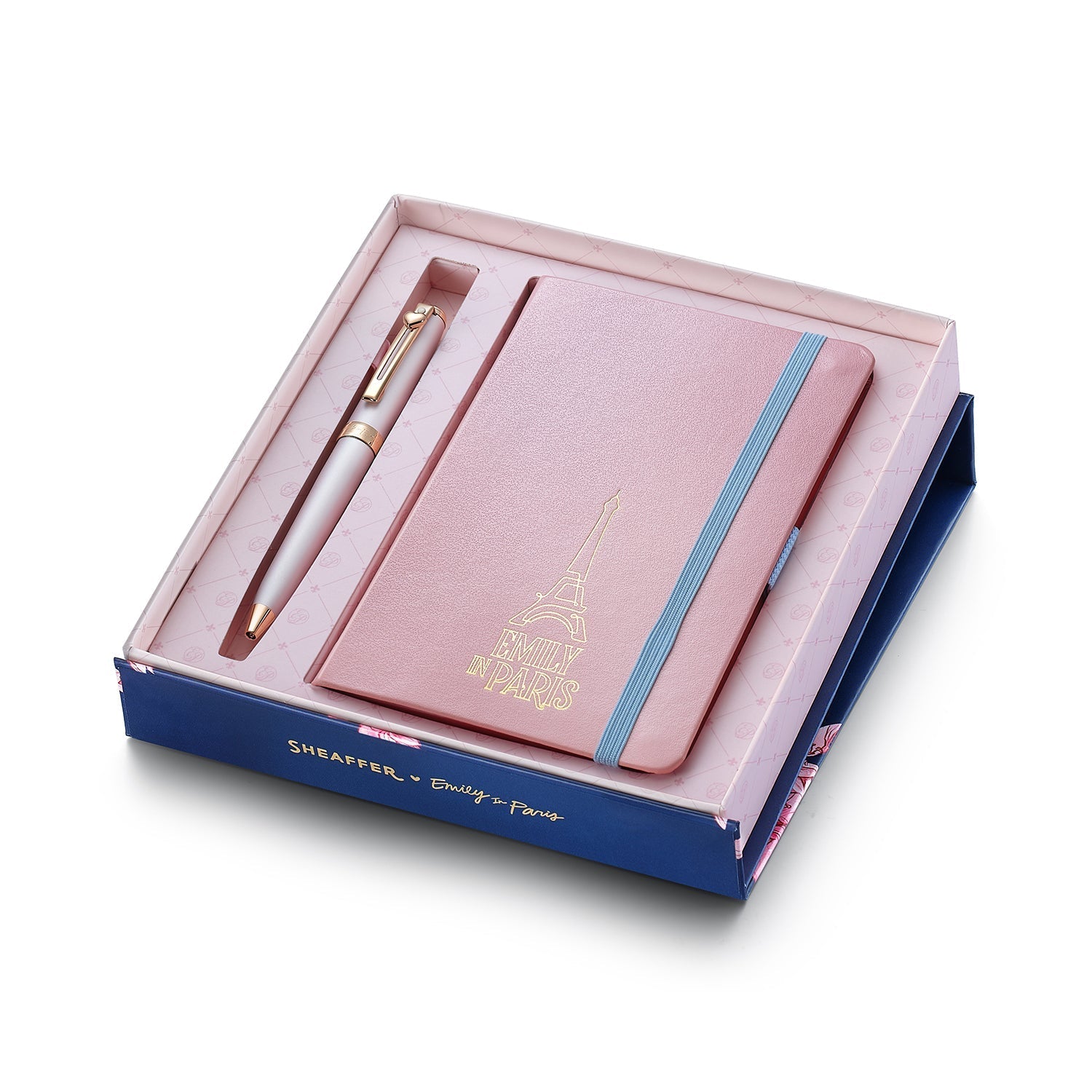 Sheaffer Emily in Paris Prelude Mini Pastel Pink Ballpoint Pen & Hardbound Small Notebook Gift Set