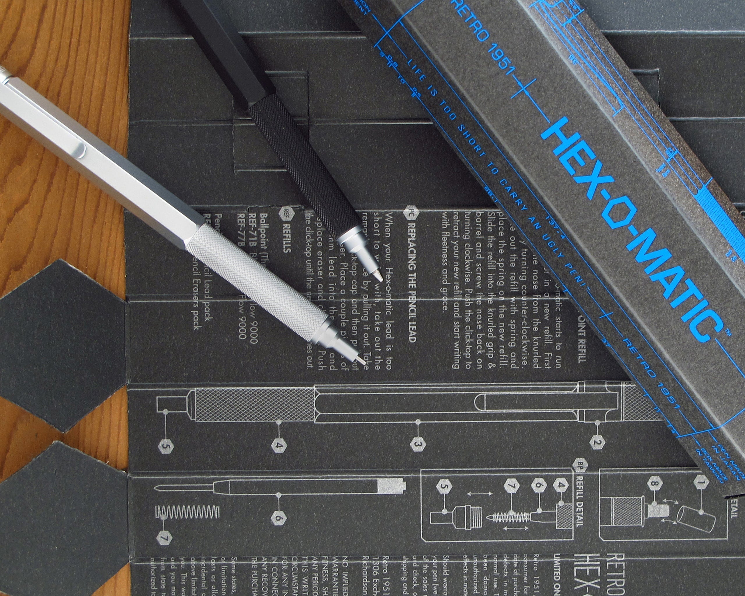 Retro51 HEX-O-MATIC™ Silver Ballpoint Pen