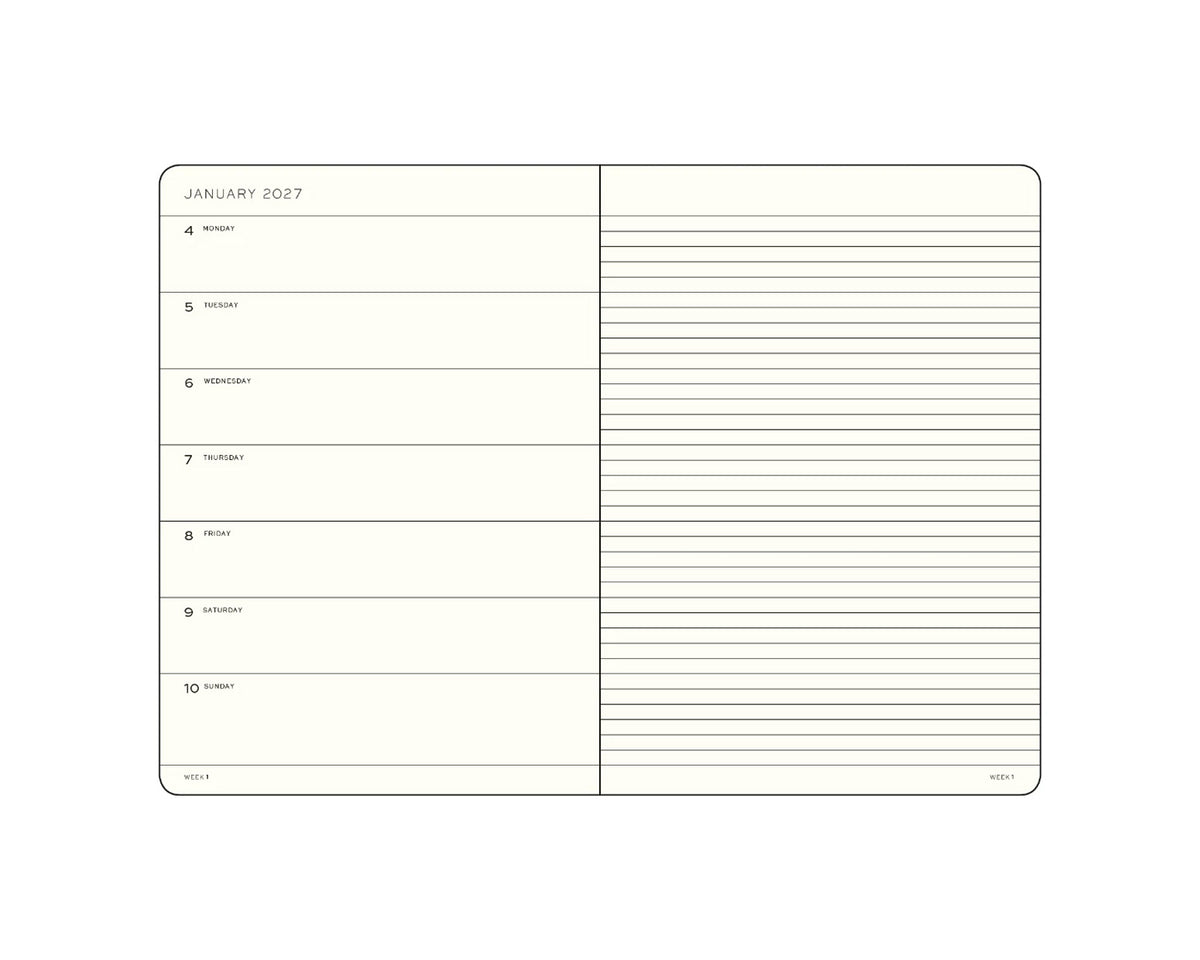 Leuchtturm1917 2027 Weekly Planner & Notebook Hardcover Medium A5 - Navy