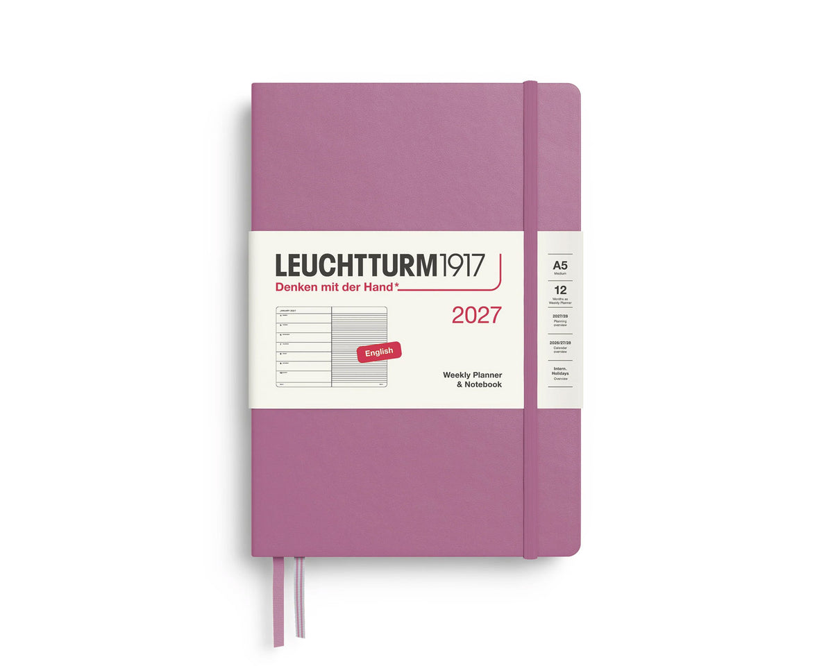 Leuchtturm1917 2027 Weekly Planner & Notebook Hardcover Medium A5 - Dusty Rose