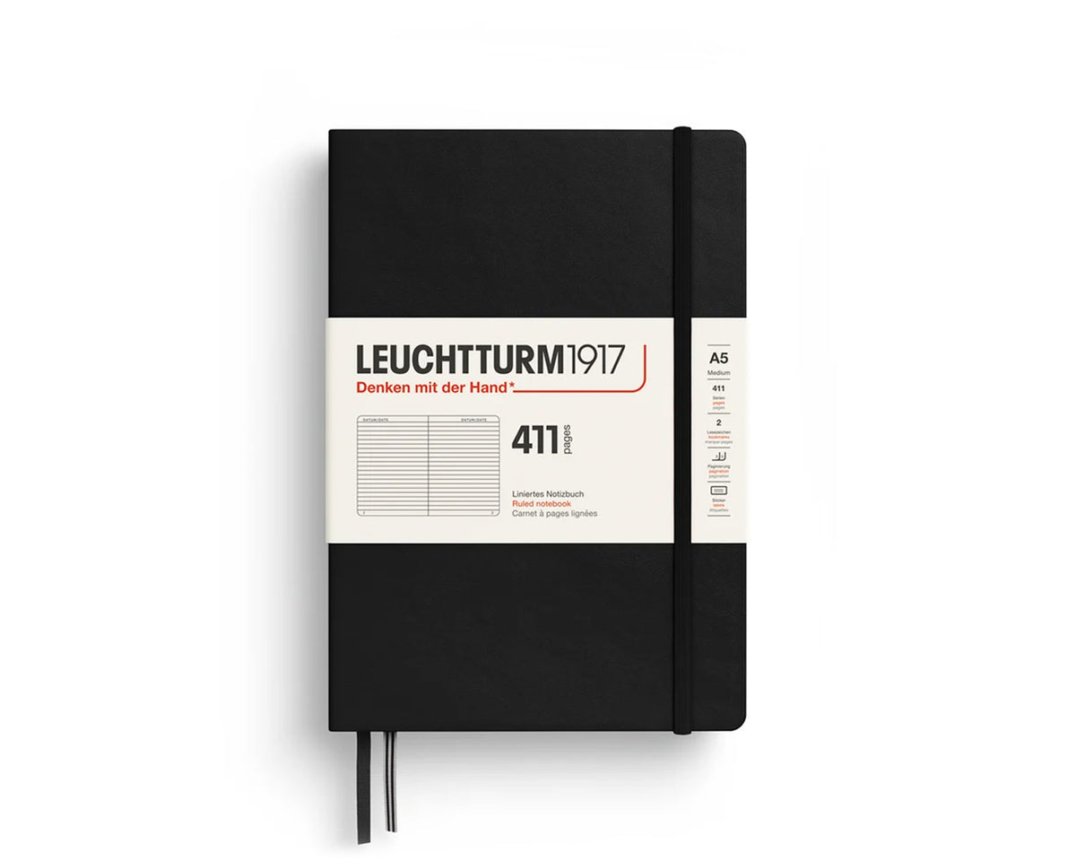 Leuchtturm1917 411 Hardcover Medium (A5) Notebook - Black