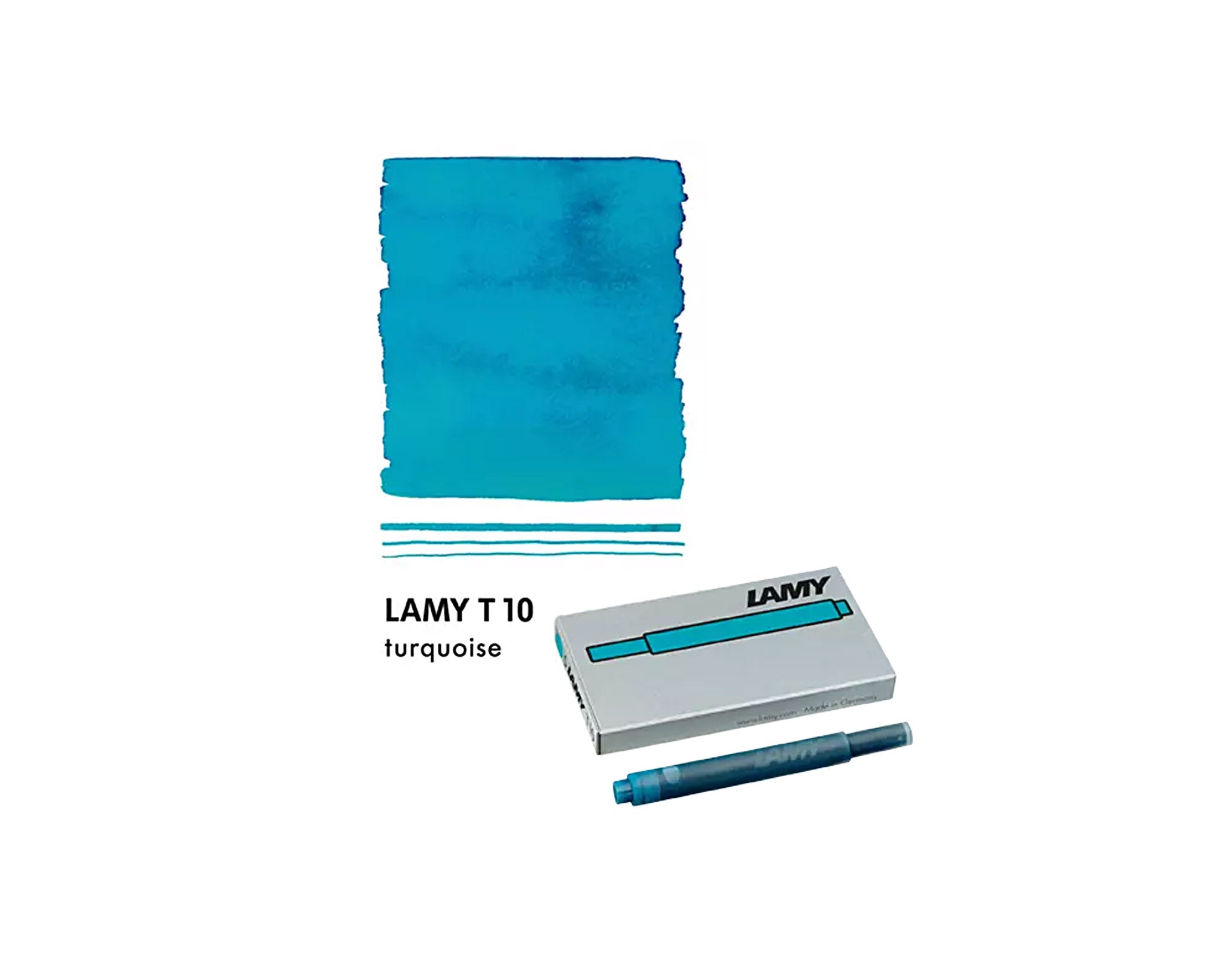 Lamy T10 Giant Fountain Pen Ink Cartridge Refill 5-Pack - Turquoise