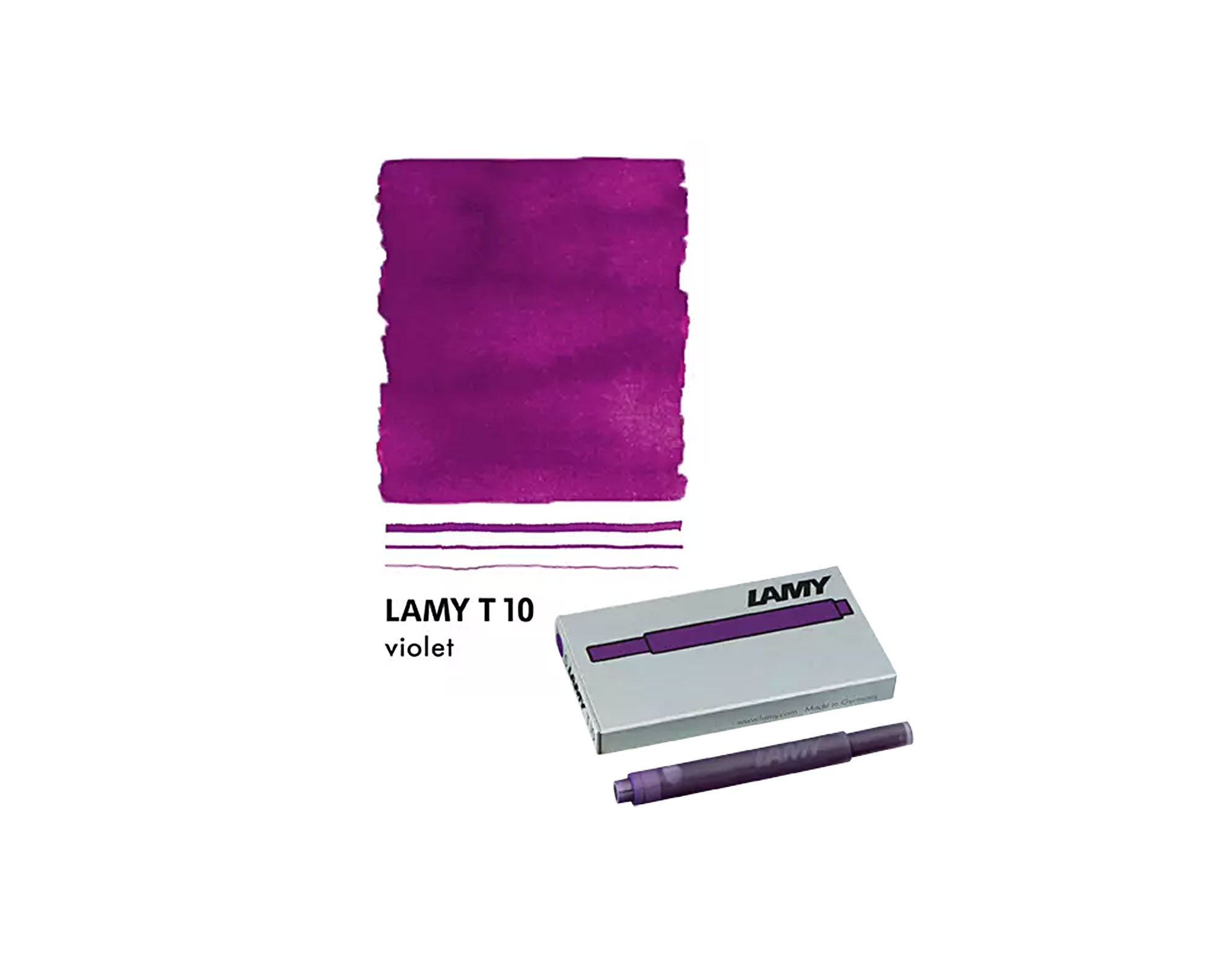 Lamy T10 Giant Fountain Pen Ink Cartridge Refill 5-Pack - Violet