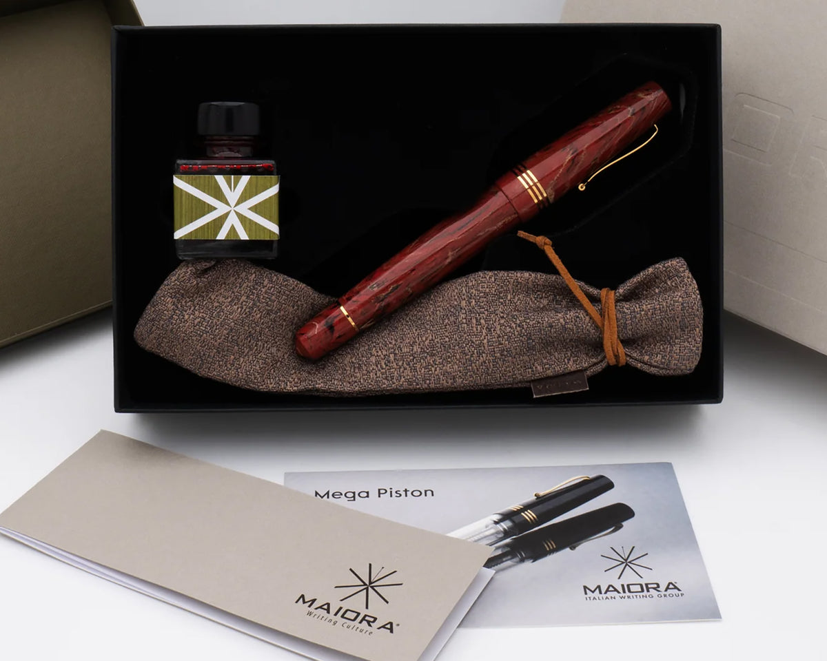 Maiora Everest Ebonite Vulcania Red Fountain Pen