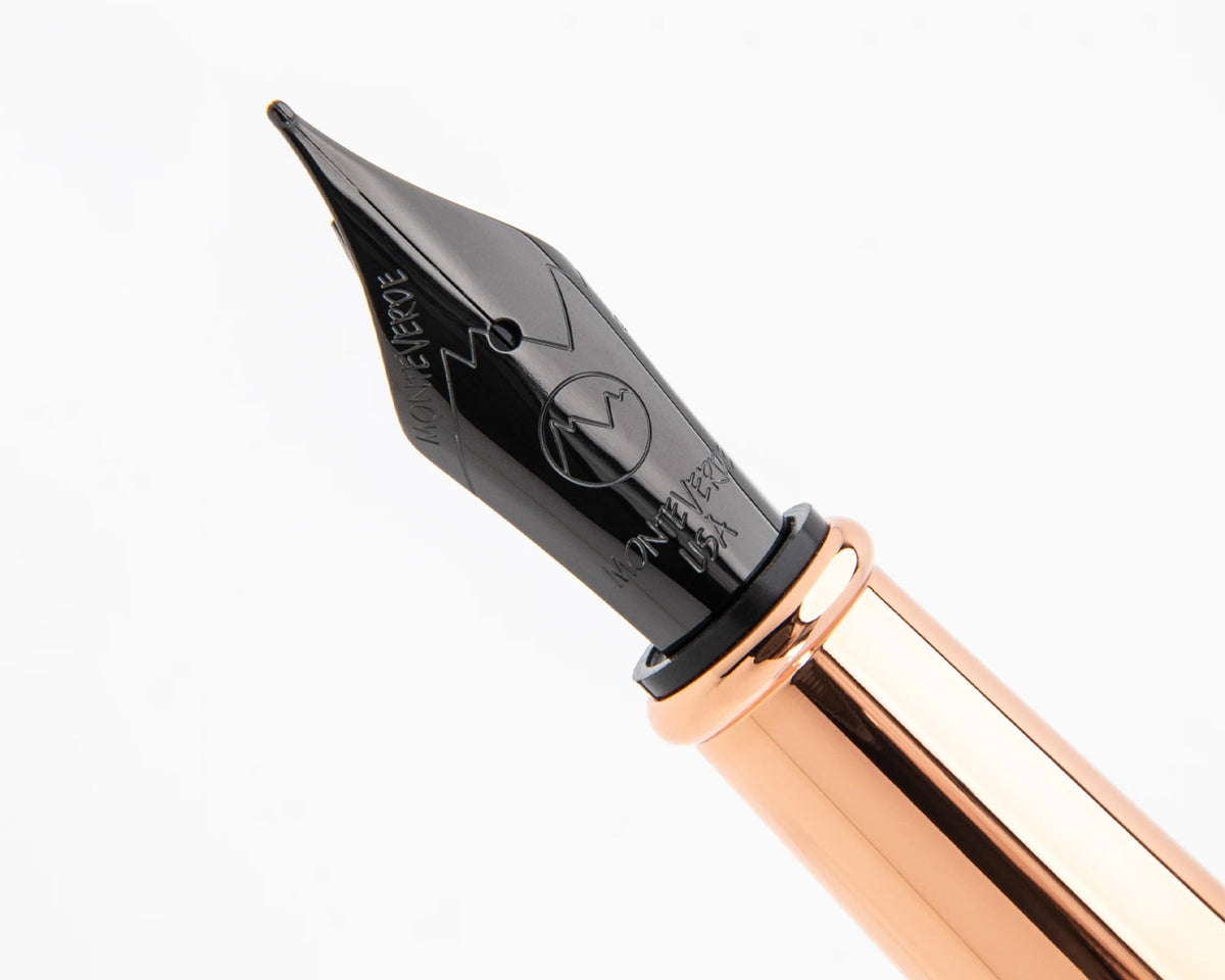Monteverde Impressa Black with Rose Gold Trim Fountain Pen
