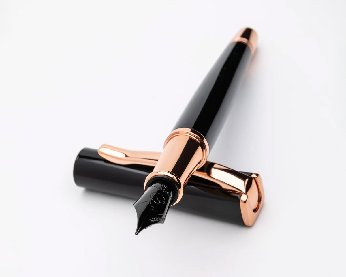 Monteverde Impressa Black with Rose Gold Trim Fountain Pen
