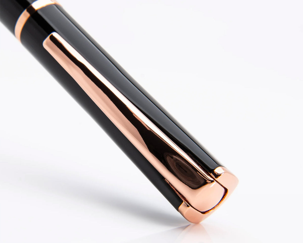 Monteverde Impressa Black with Rose Gold Trim Rollerball Pen
