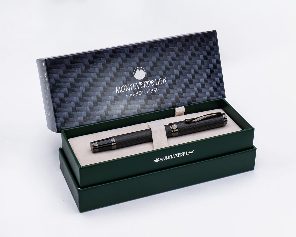 Monteverde Innova Matte Carbon Fiber Fountain Pen with Gunmetal Trim