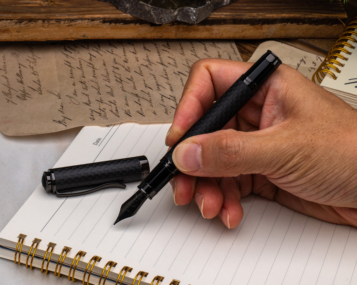 Monteverde Innova Matte Carbon Fiber Fountain Pen with Gunmetal Trim