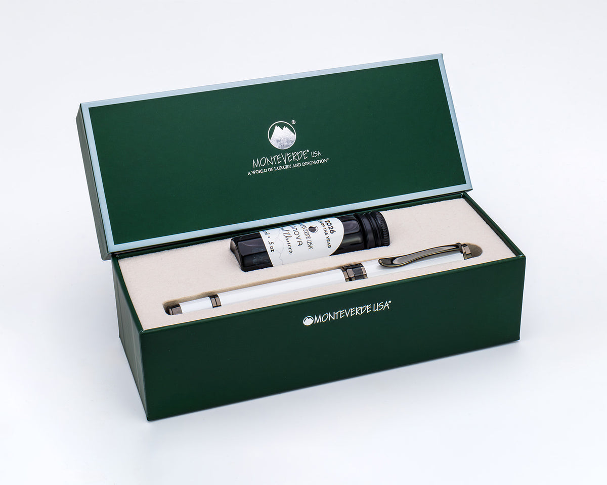 Monteverde Innova Color of The Year 2026 Cloud Dancer with Gunmetal Trim Fountain Pen Set (Limited Edition)