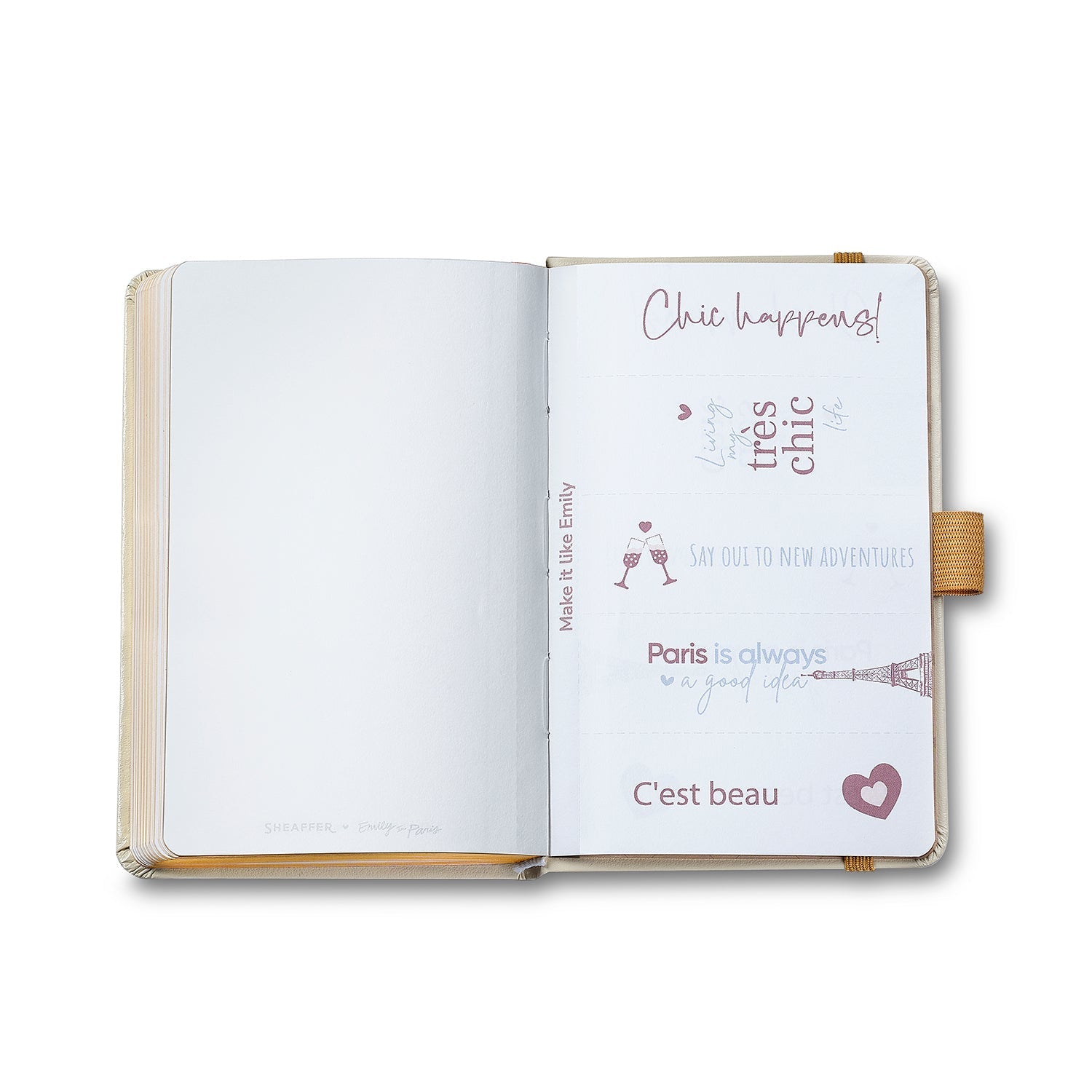 Sheaffer Emily in Paris Small Notebook 90 GSM Ink Friendly Paper with Embossed Eiffel Tower - Beige