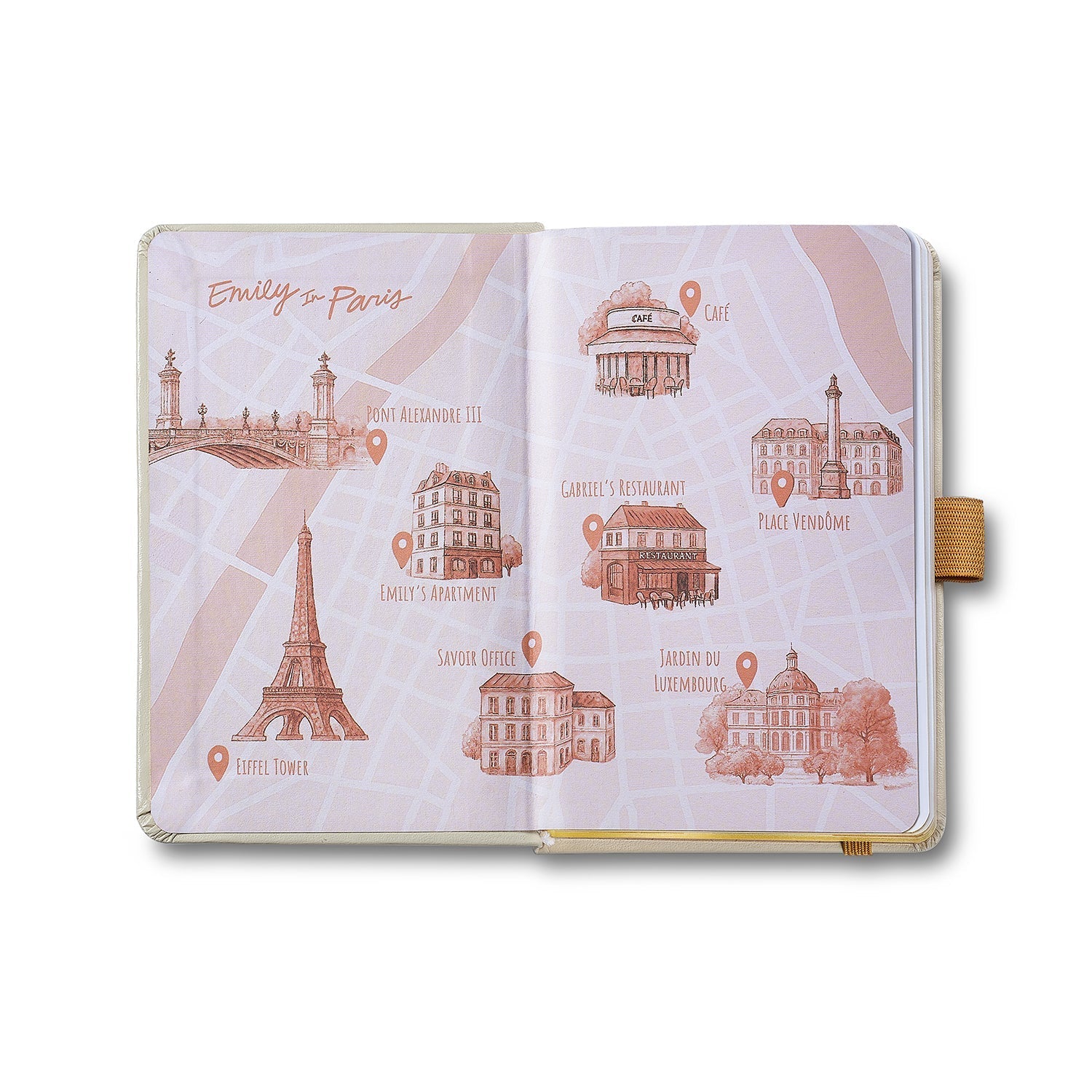 Sheaffer Emily in Paris Small Notebook 90 GSM Ink Friendly Paper with Embossed Eiffel Tower - Beige