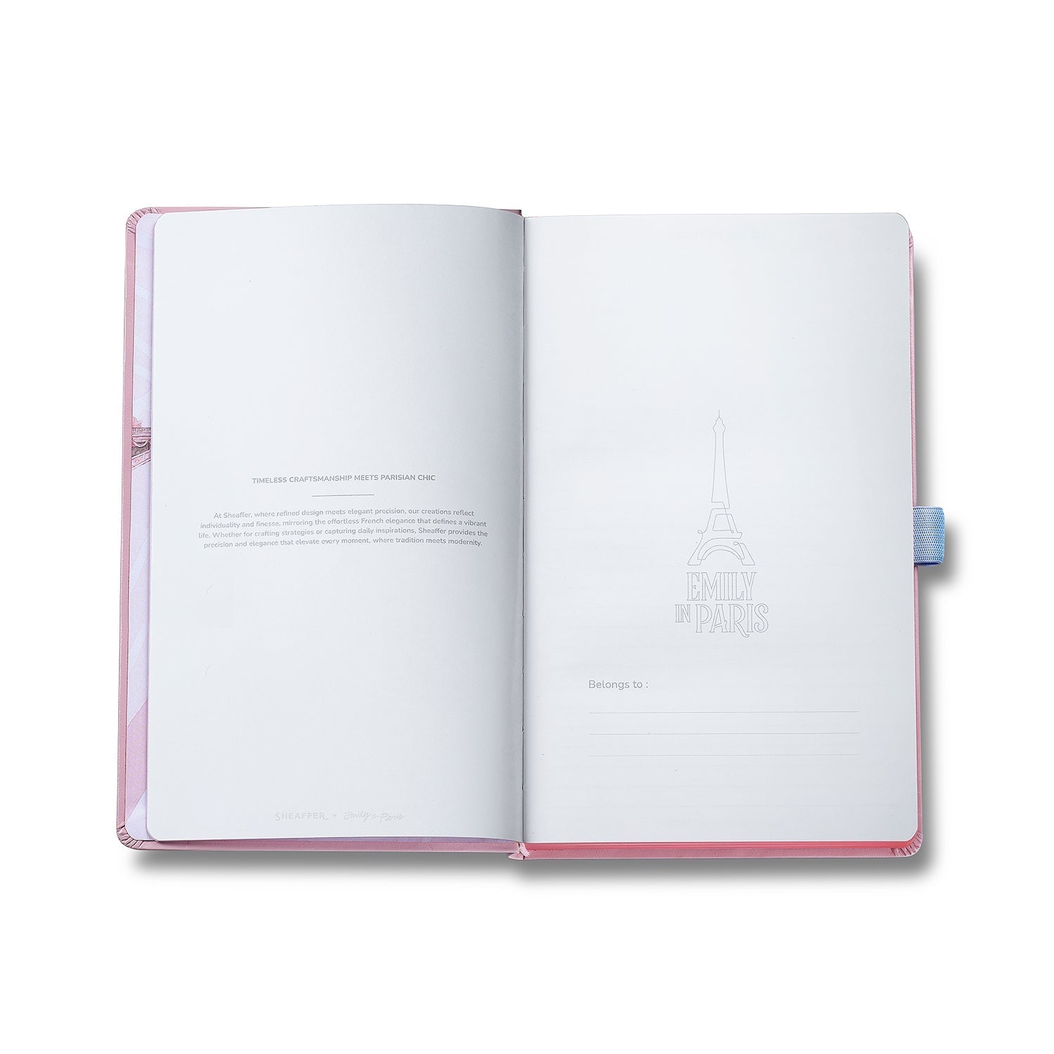 Sheaffer Emily in Paris Medium Notebook 90 GSM Ink Friendly Paper with Embossed Eiffel Tower - Pink