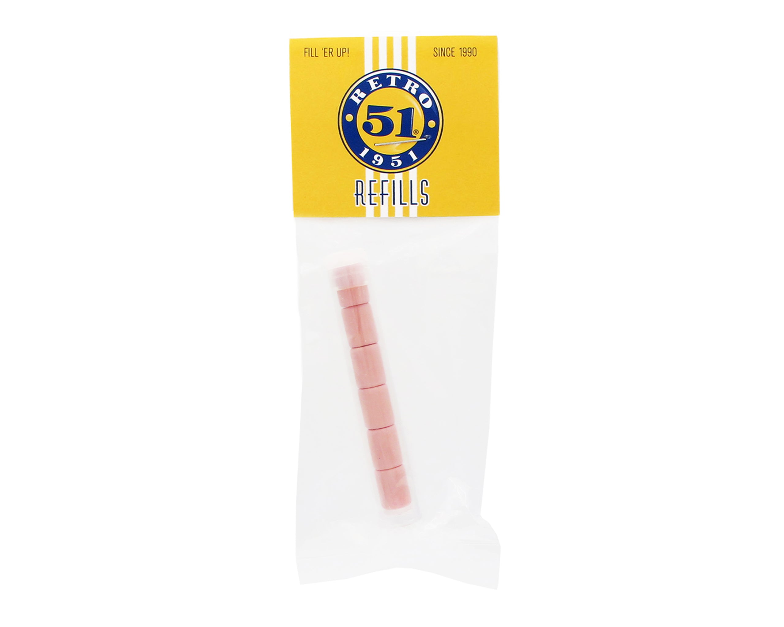 Retro51 Tornado Pencil Pink Erasers 6 Pack Refills