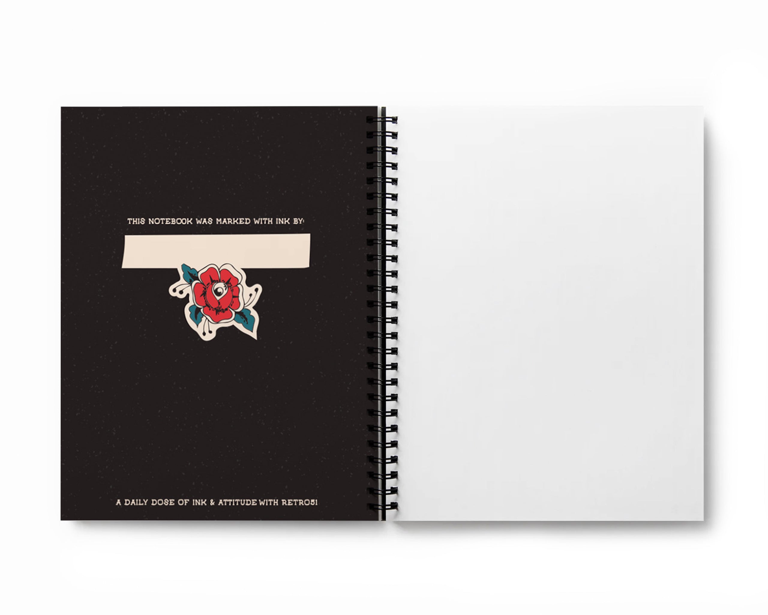 Retro51 Ink Tattoo Pattern Medium Spiral Notebook/Sketchbook with Dot Grid