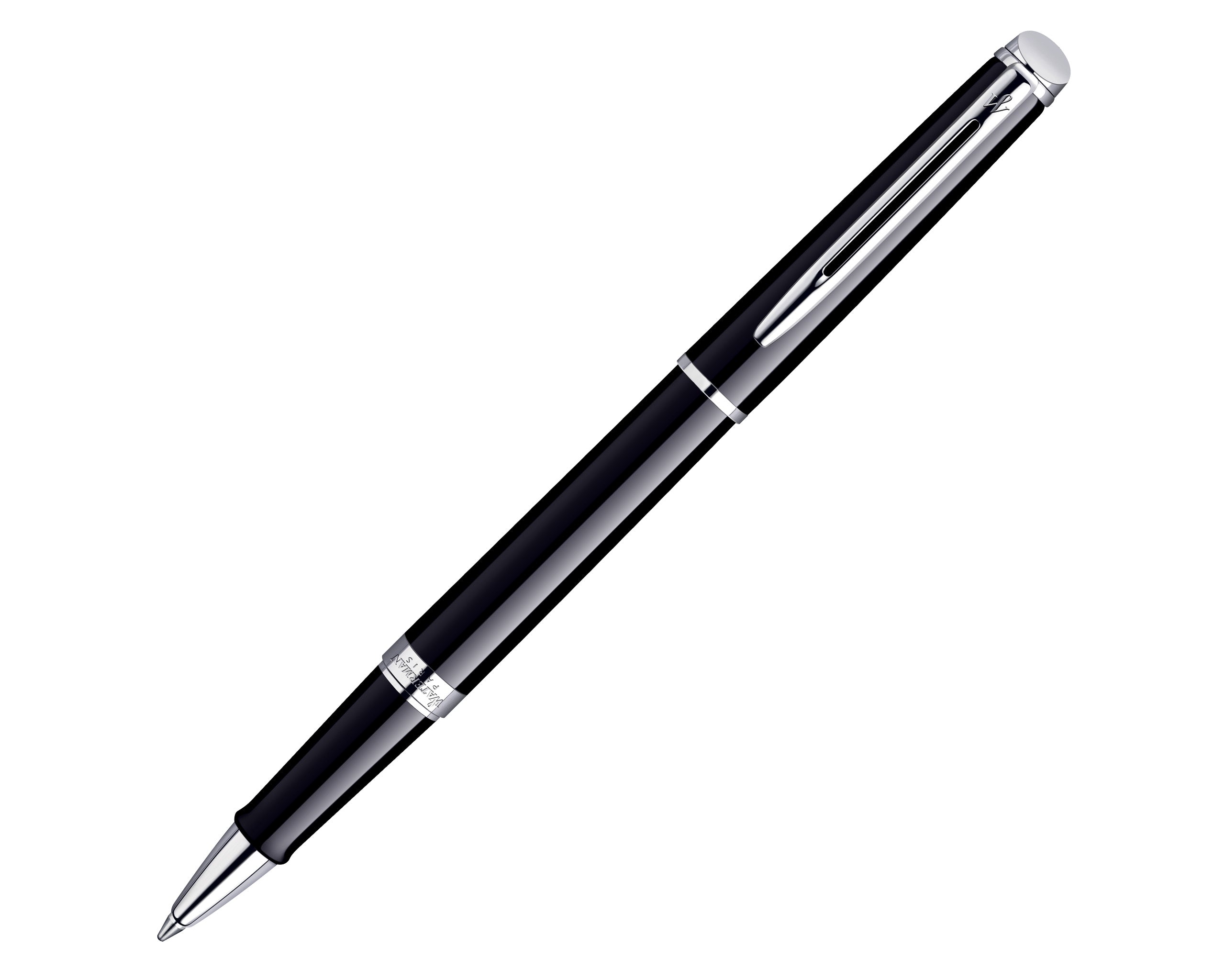 Waterman Hemisphere Black Rollerball Pen with Chrome Trim