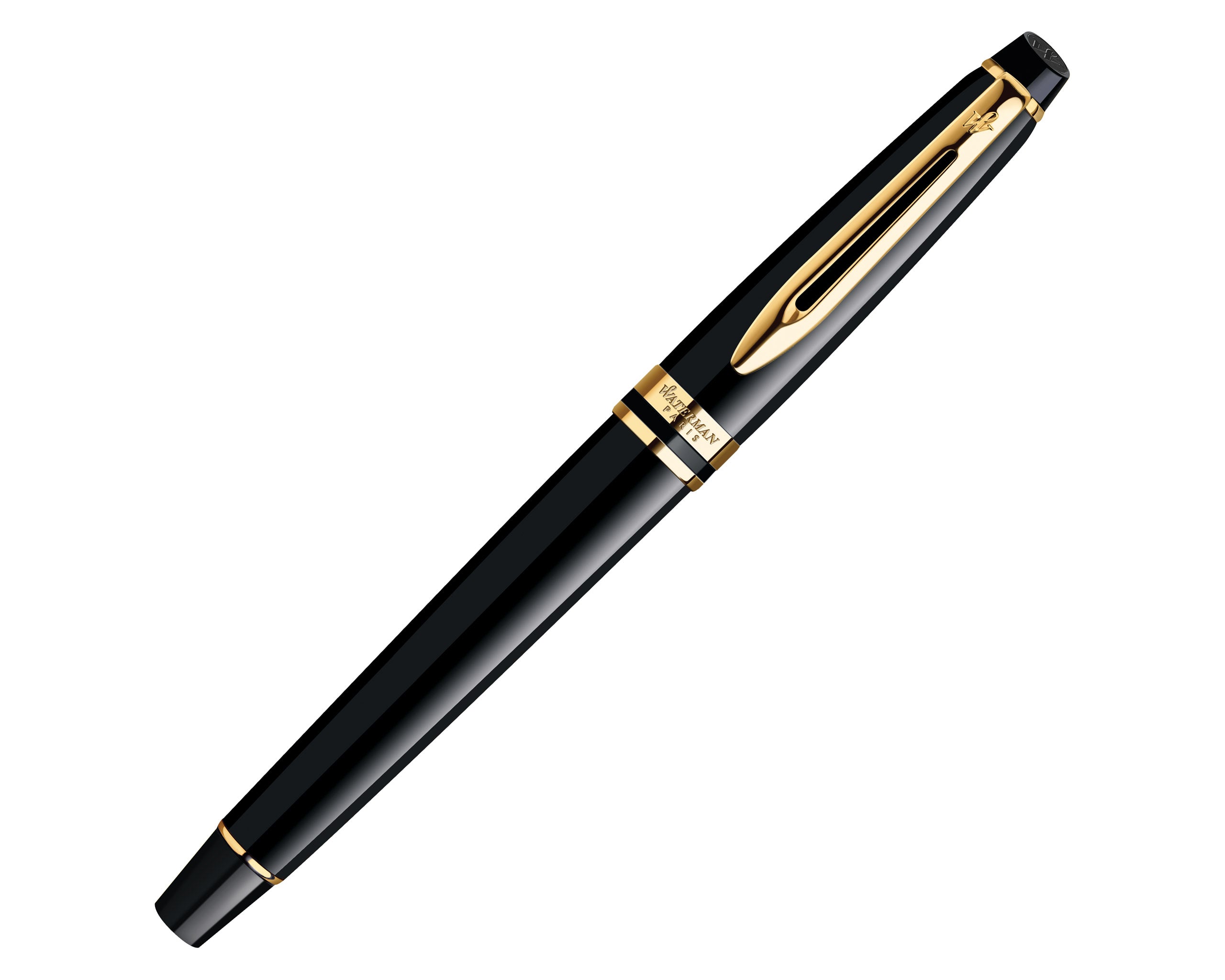 Waterman Expert Rollerball Pen - Black with Gold Trim
