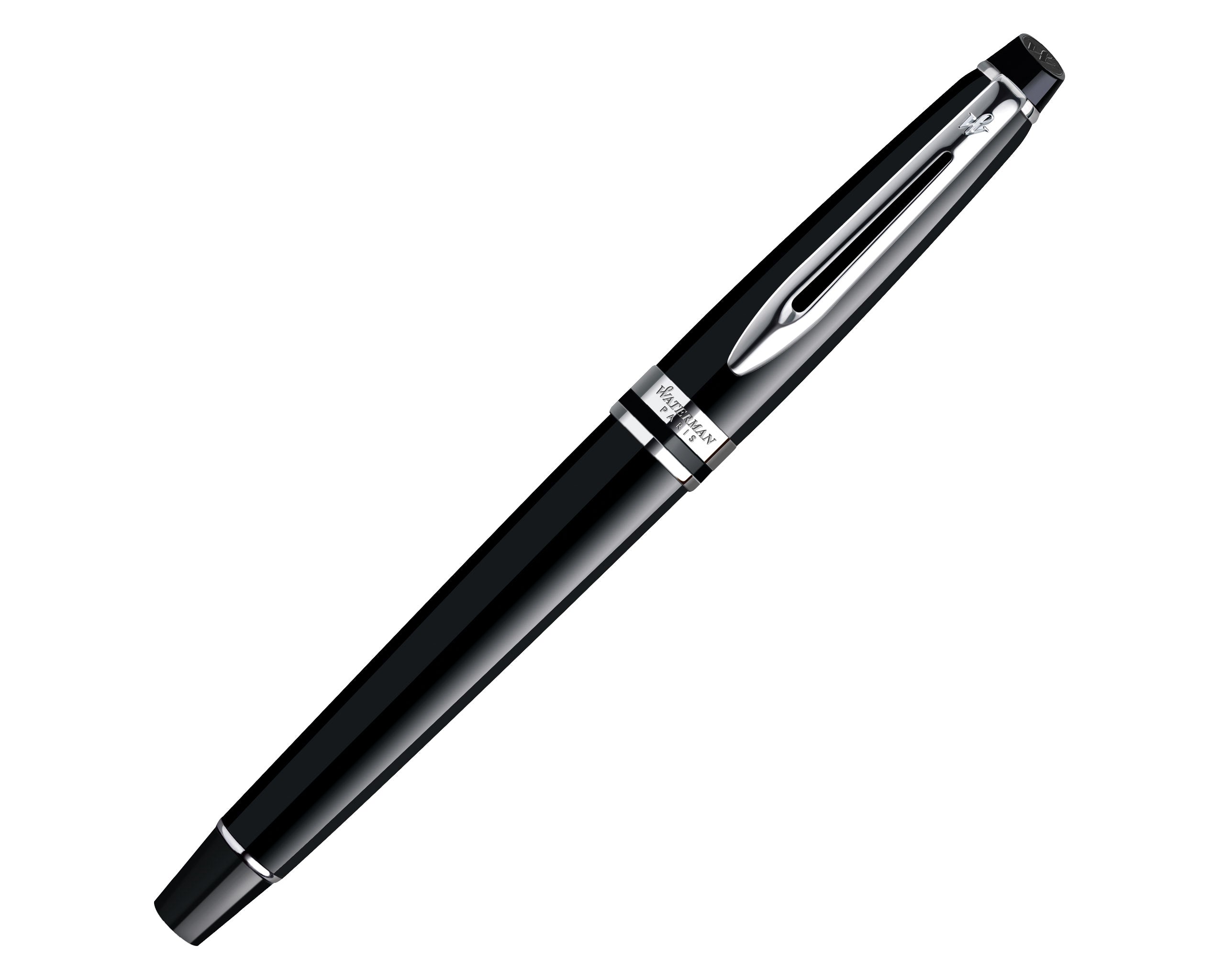 Waterman Expert Fountain Pen - Black with Chrome Trim
