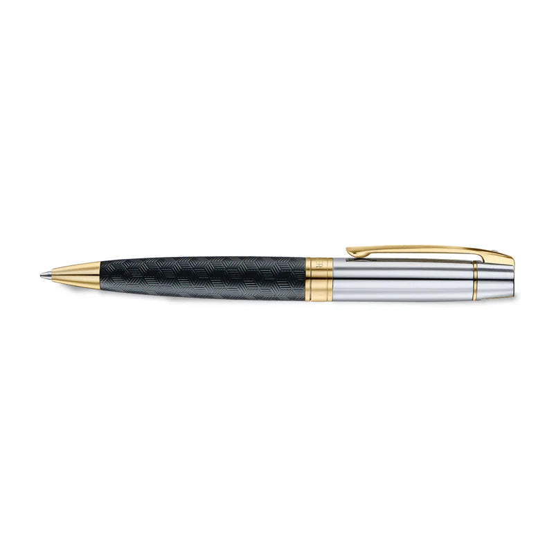 Sheaffer 300 Engraved Matte Black with Chrome Cap/PVD Gold Trim Ballpoint Pen