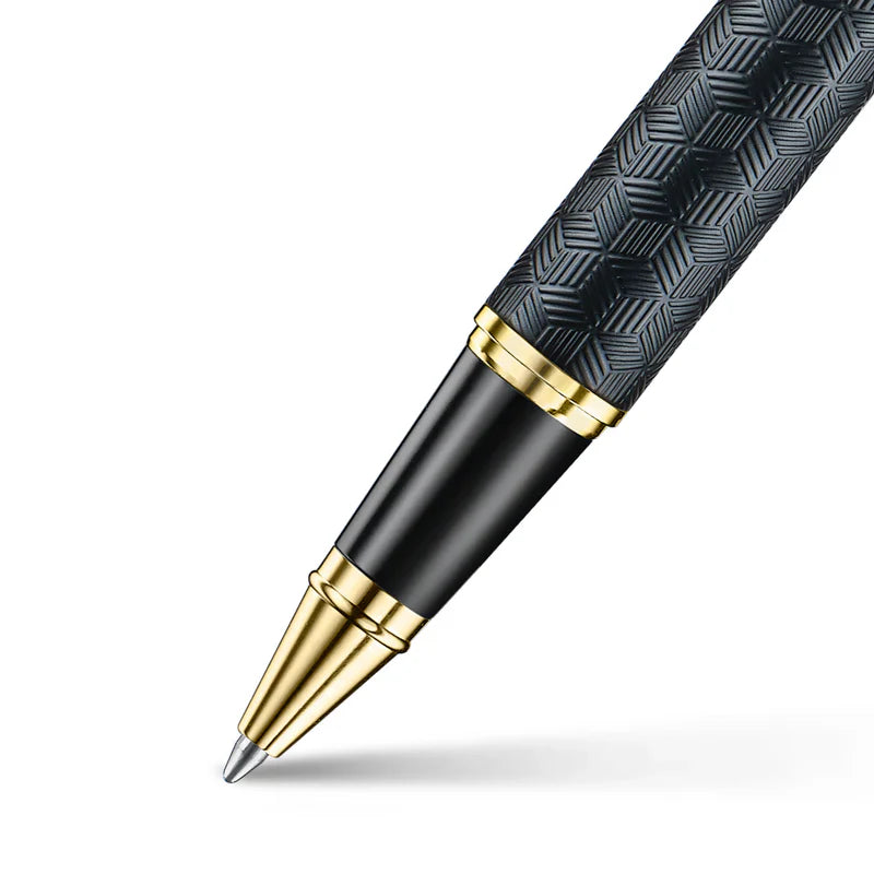 Sheaffer 300 Engraved Matte Black with Chrome Cap/PVD Gold Trim Rollerball Pen