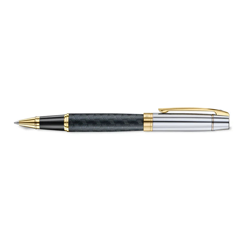 Sheaffer 300 Engraved Matte Black with Chrome Cap/PVD Gold Trim Rollerball Pen