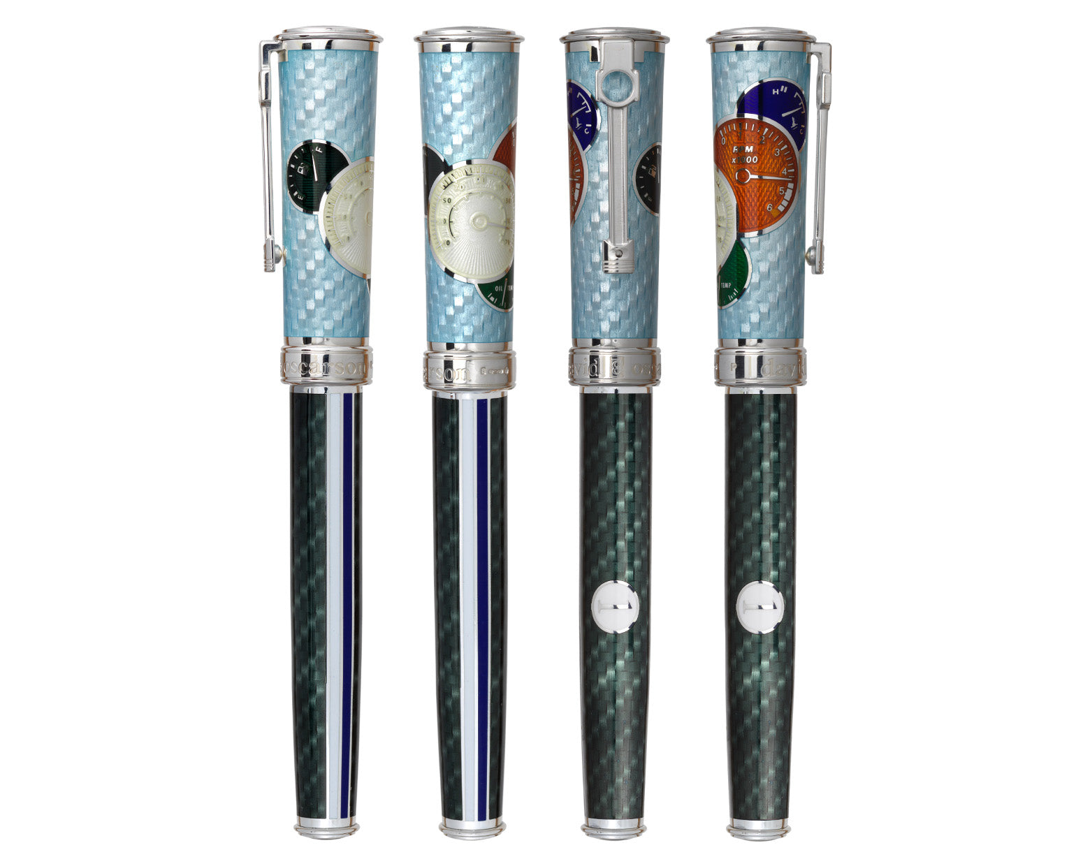 David Oscarson Take it to the Limit Rollerball Pen - Azure Blue and Carbon Black