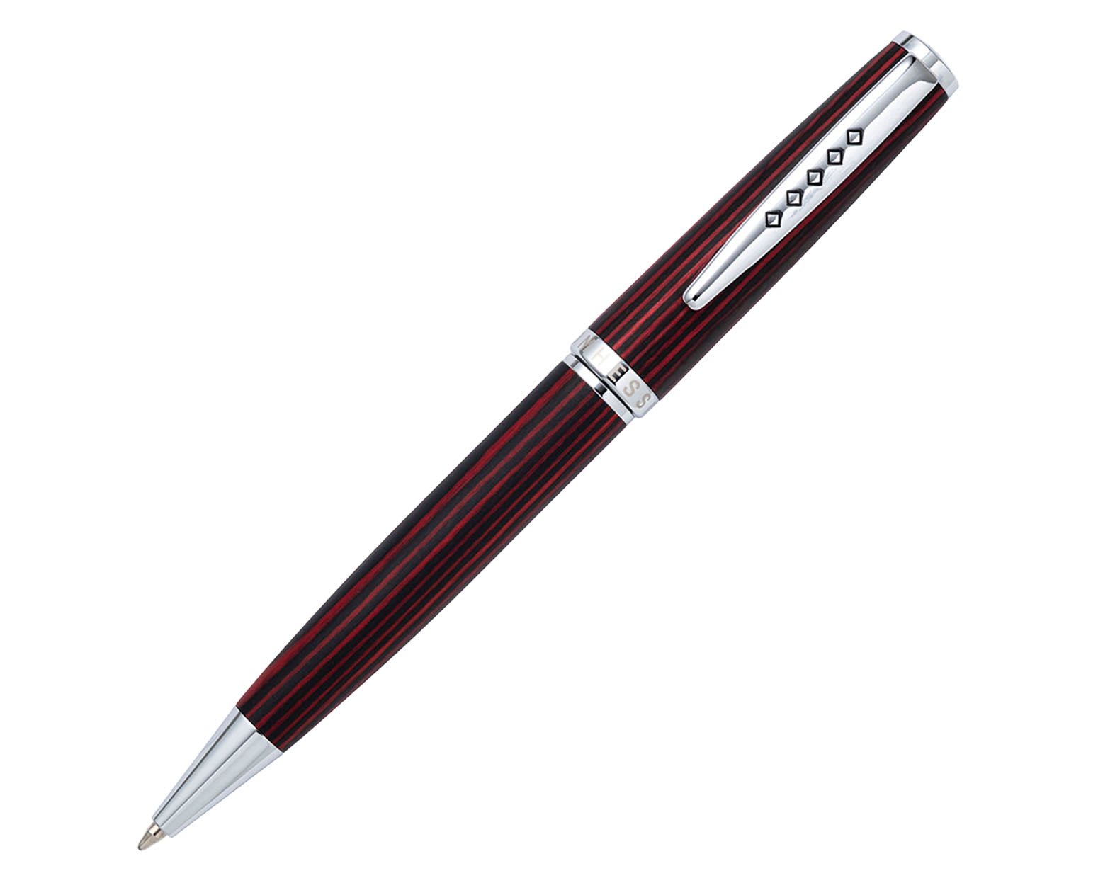 Tom Hessin Edinburgh Collection Forth Bridge Red Ballpoint Pen with Chrome Trim