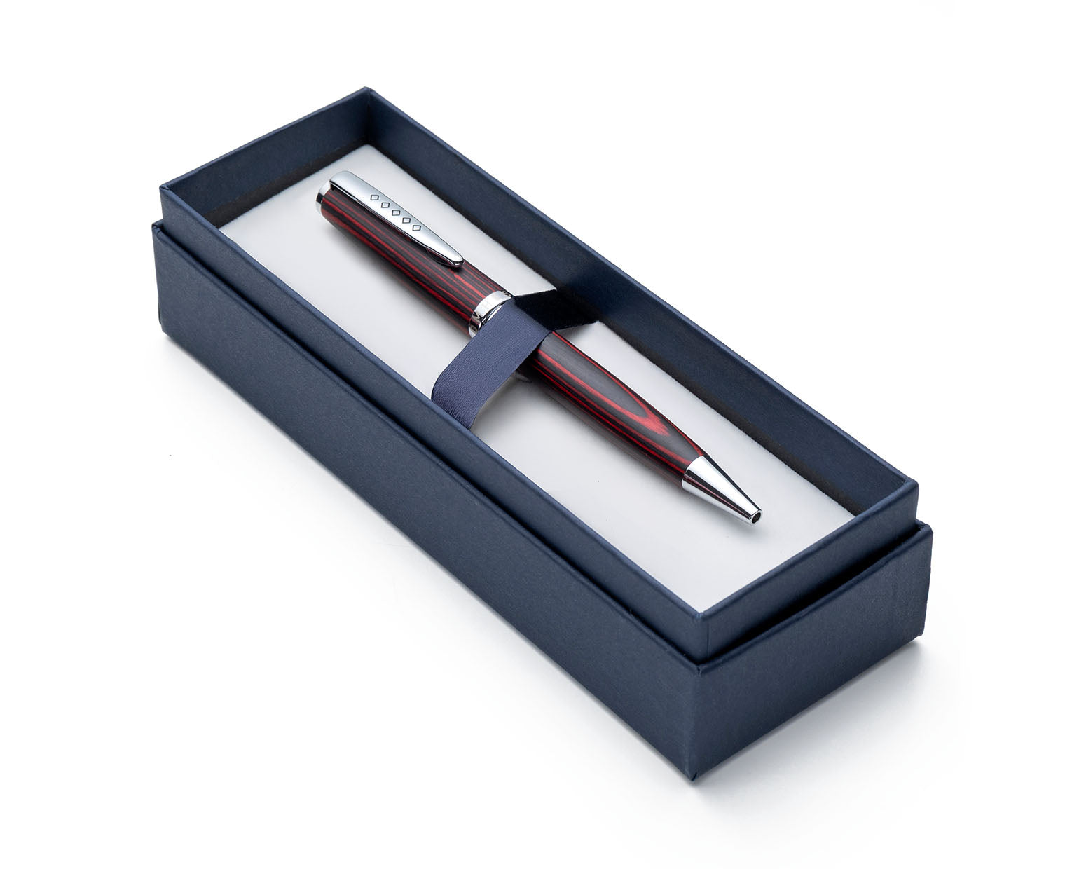 Tom Hessin Edinburgh Collection Forth Bridge Red Ballpoint Pen with Chrome Trim