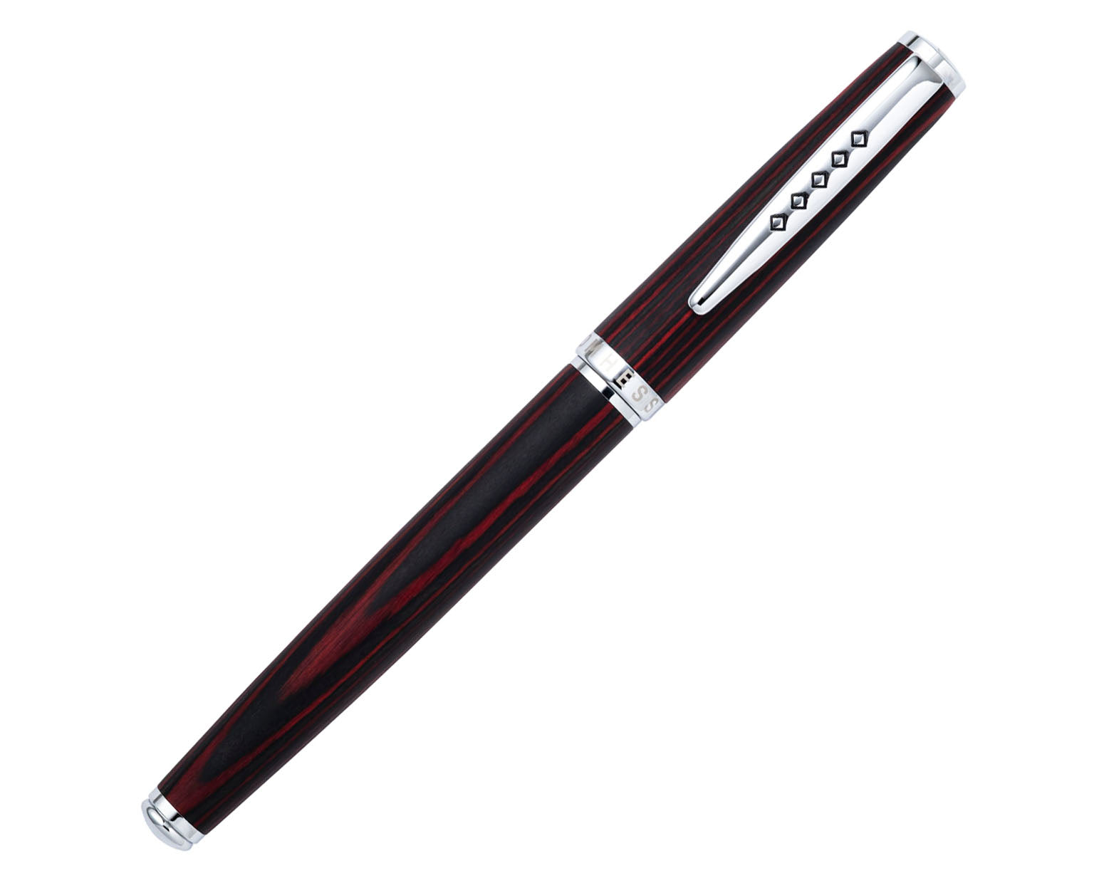 Tom Hessin Edinburgh Collection Forth Bridge Red Fountain Pen with Chrome Trim