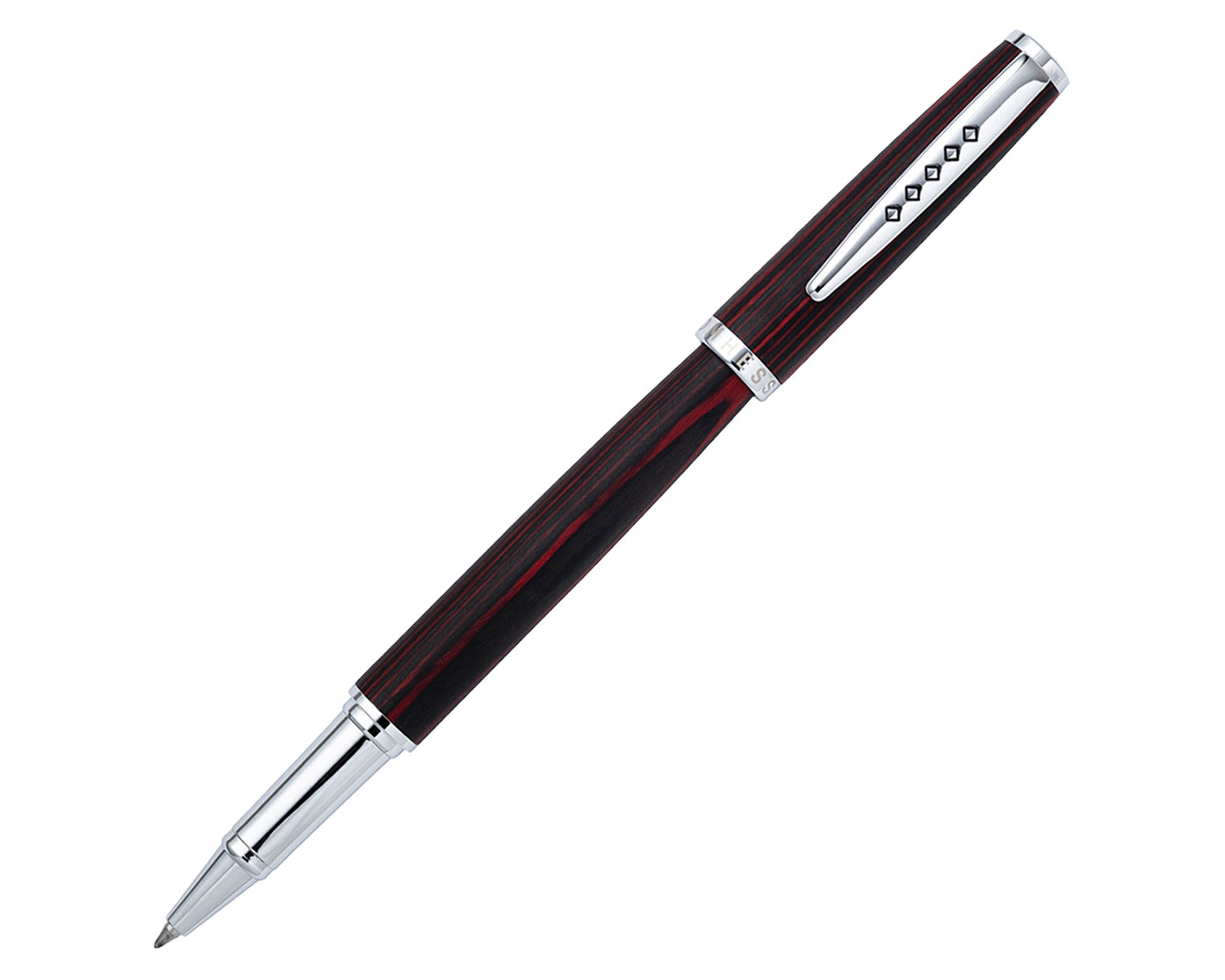 Tom Hessin Edinburgh Collection Forth Bridge Red Rollerball Pen with Chrome Trim