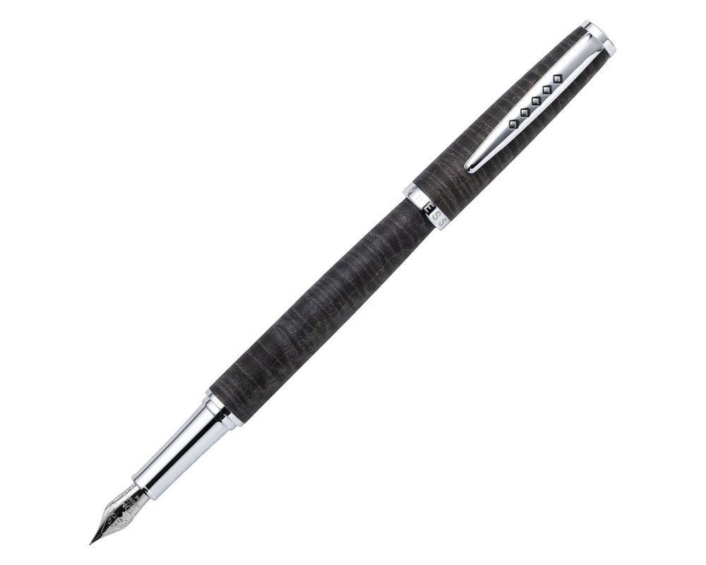 Tom Hessin Edinburgh Collection Stockbridge Stone Fountain Pen with Chrome Trim