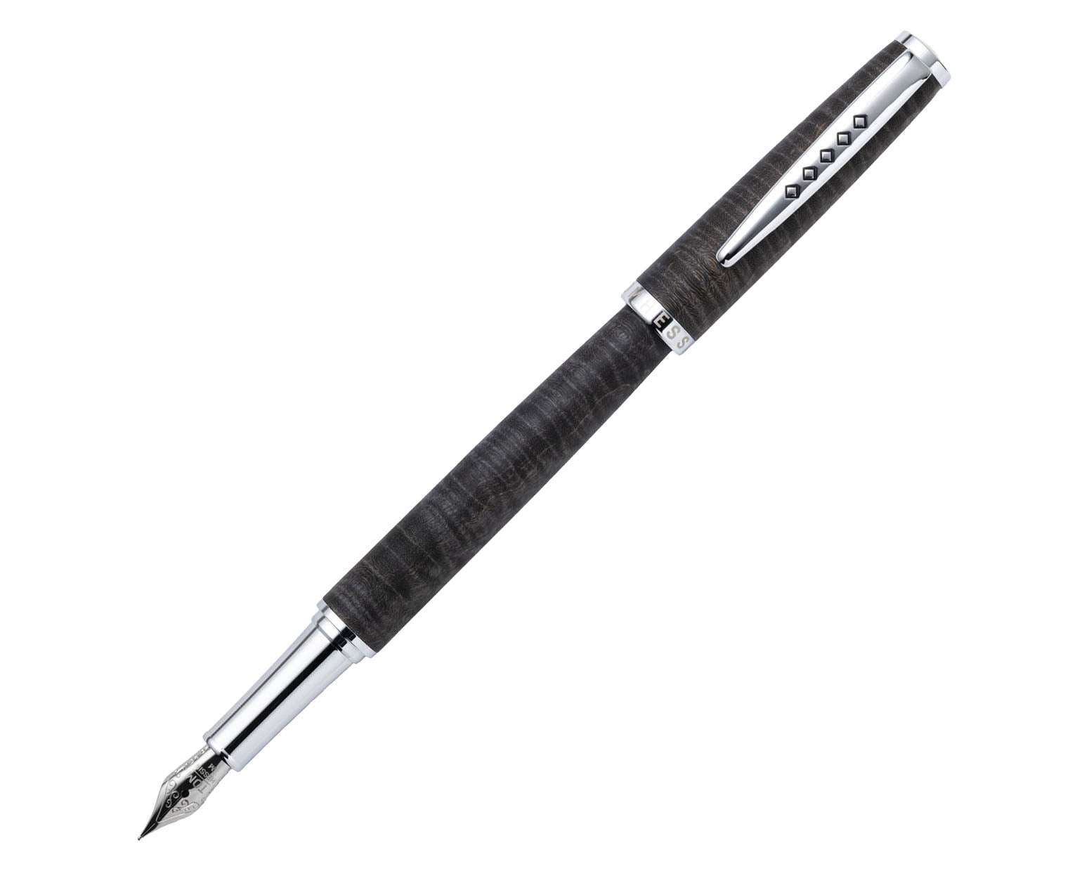 Tom Hessin Edinburgh Collection Stockbridge Stone Fountain Pen with Chrome Trim