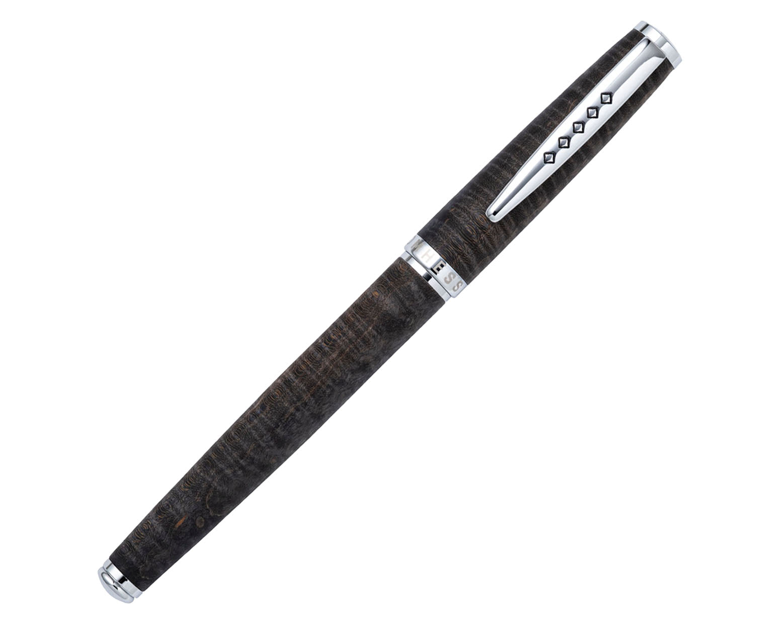 Tom Hessin Edinburgh Collection Stockbridge Stone Fountain Pen with Chrome Trim